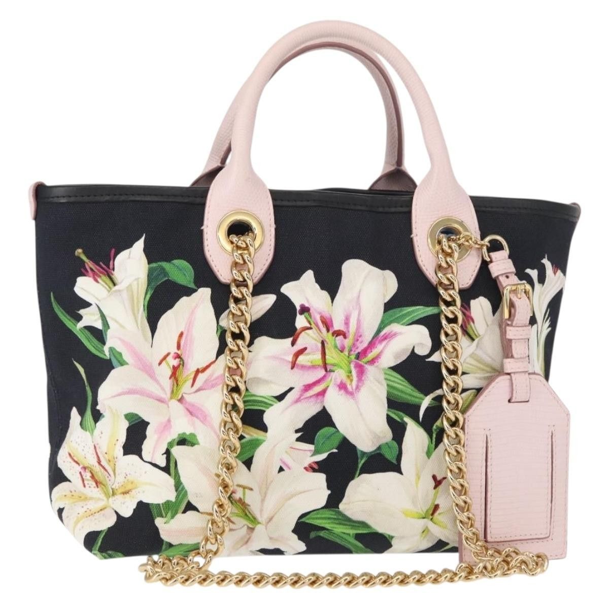 Dolce & Gabbana Dolce & Gabbana Capri Tote Printed Canvas with Lizard Embossed Leather Size ONE SIZE - 1 Thumbnail