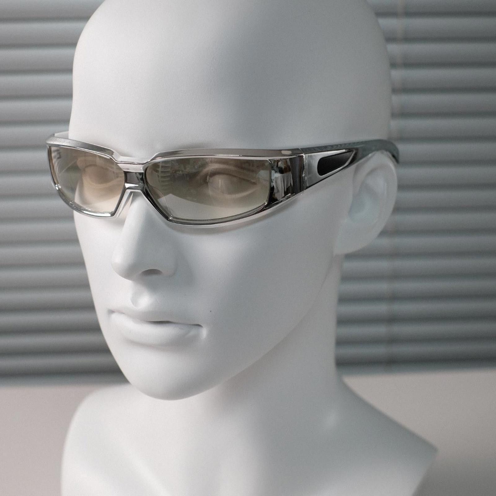 Japanese Brand Vtg Vintage Y2k Avant Garde Futuristic Rectangle Sunglasses Size ONE SIZE - 2 Thumbnail