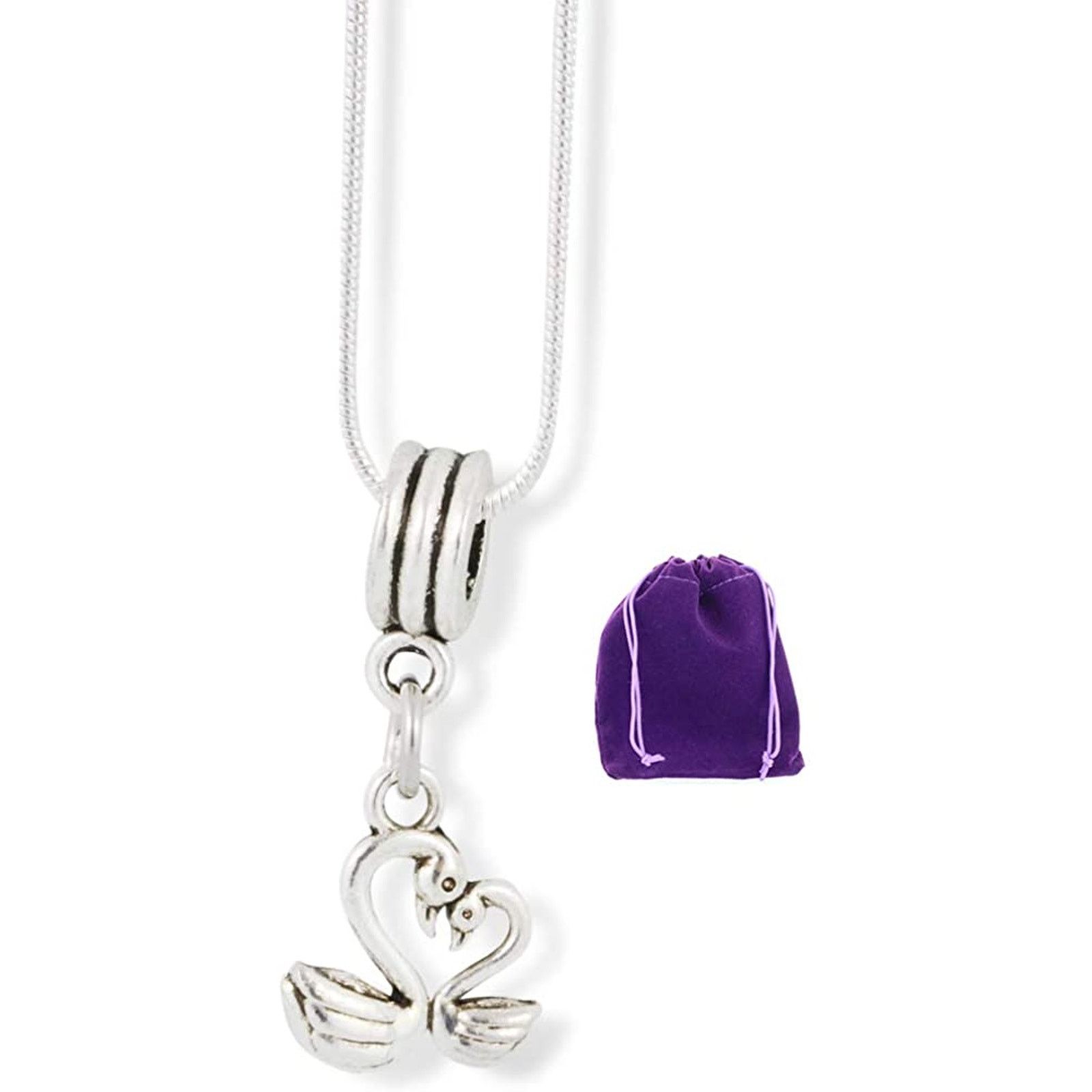 & Other Stories Swans Two (Big and Small) Charm Snake Chain Necklace Size ONE SIZE - 1 Thumbnail