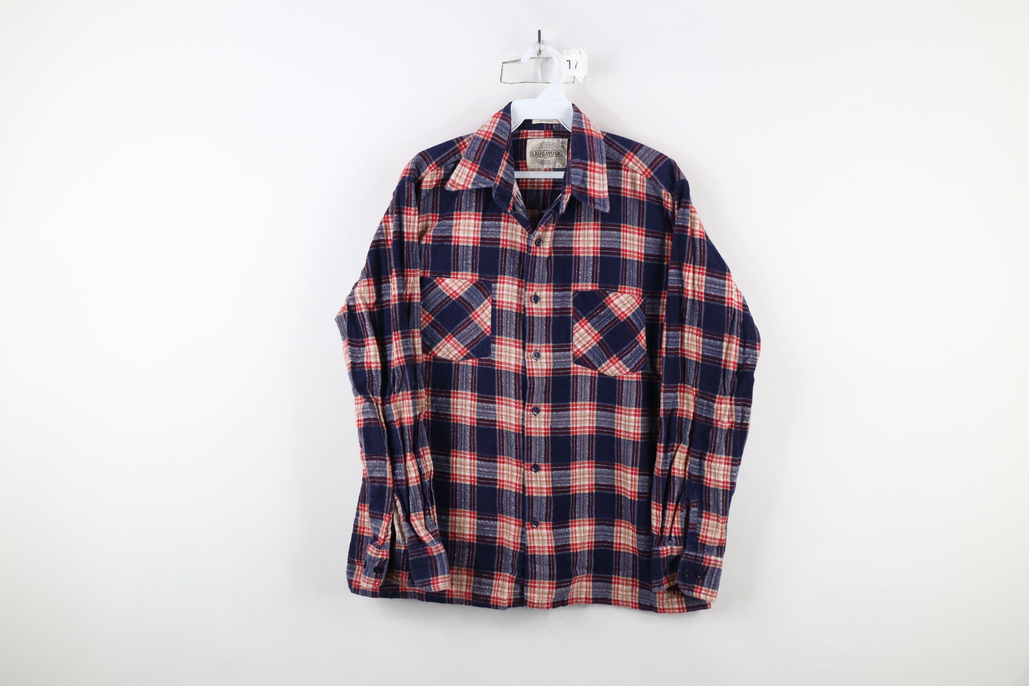 Vintage Vintage 70s Streetwear Flannel Collared Button Shirt Plaid Size US M / EU 48-50 / 2 - 1 Thumbnail