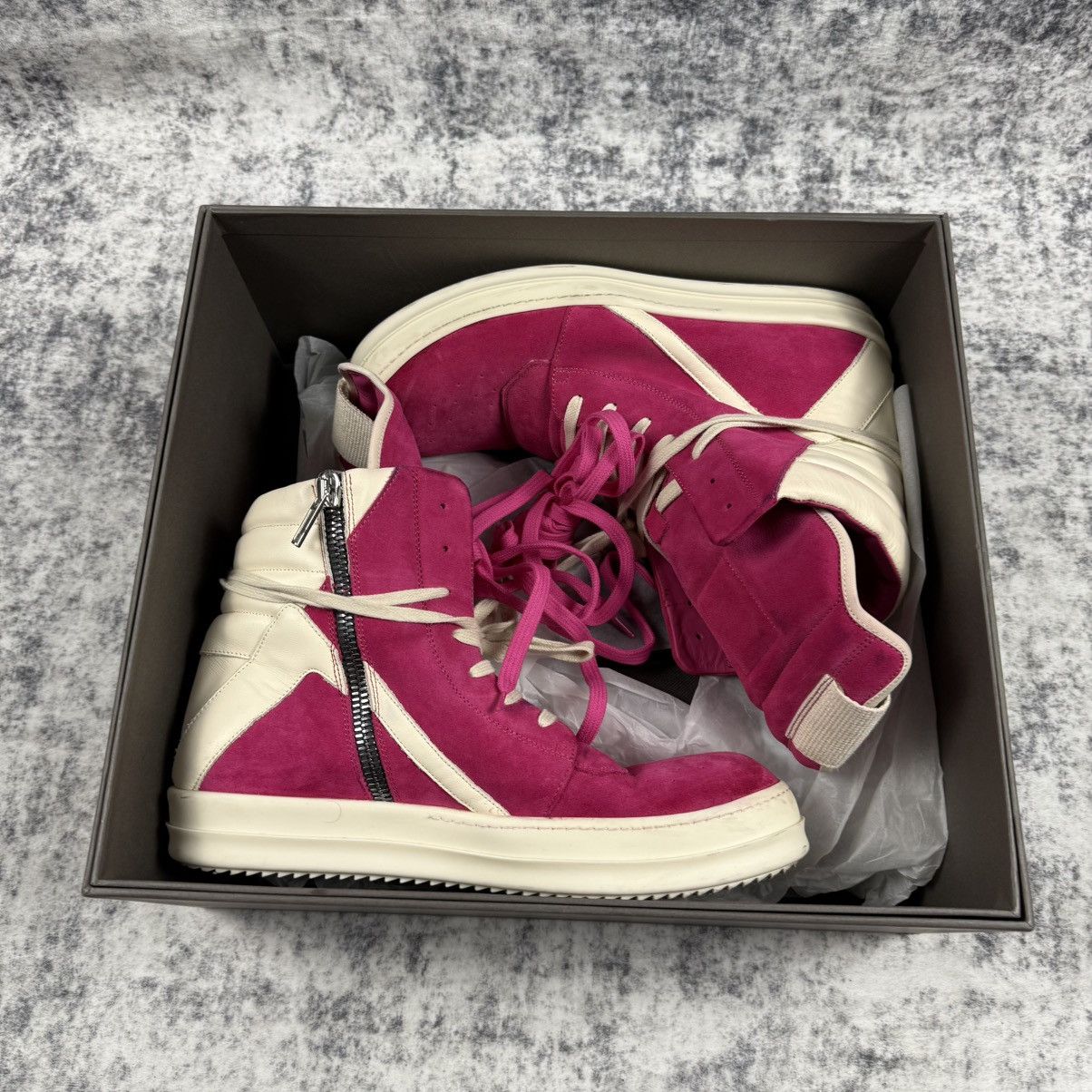 Rick Owens Rick Owens Pink Suede Geobaskets Size US 11 / EU 44 - 8 Thumbnail