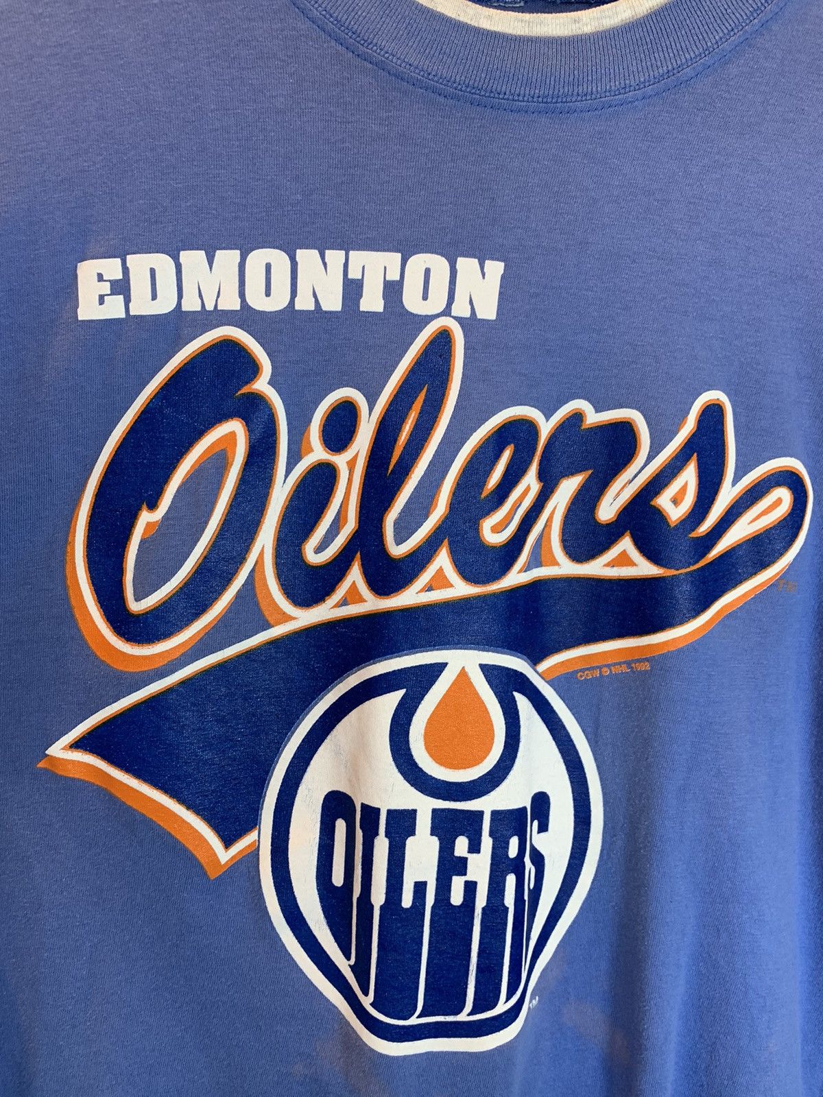 NHL *RARE* Vintage 80’s Edmonton Oilers NHL Hockey Layered Shirt Size US L / EU 52-54 / 3 - 2 Thumbnail