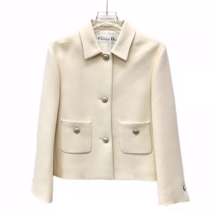 Dior Dior Cream Wool Blend Button-Up Jacket- DMC Size US XS / EU 42 / 0 - 1 Thumbnail
