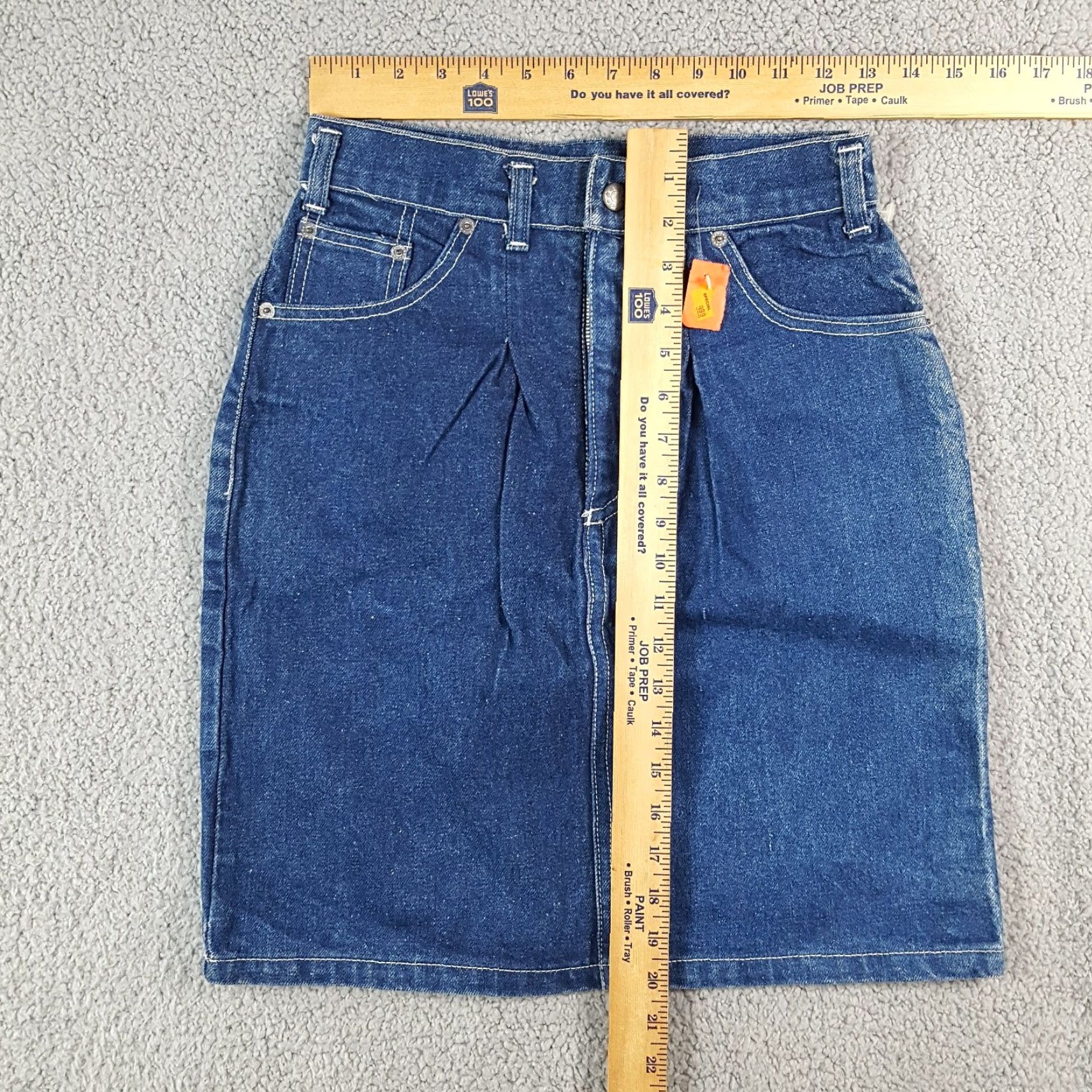 Vintage VINTAGE 80s Variations Denim Mini Skirt High Waist Womens Size 12 Blue Biker Grunge Retro Size 34" / US 12 / IT 48 - 2 Thumbnail
