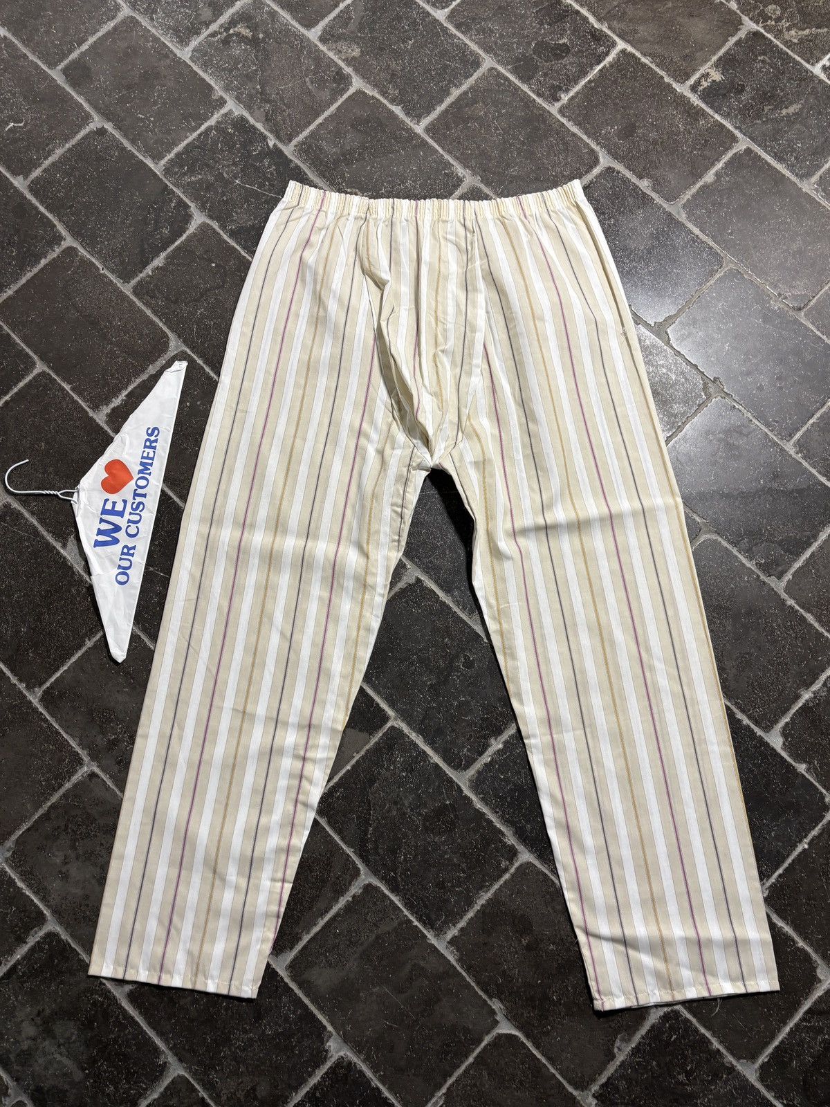 Vintage Striped Pajama Set 90s Vintage Two Piece Suit Sleep Perma Size US 38 / EU 54 - 6 Thumbnail