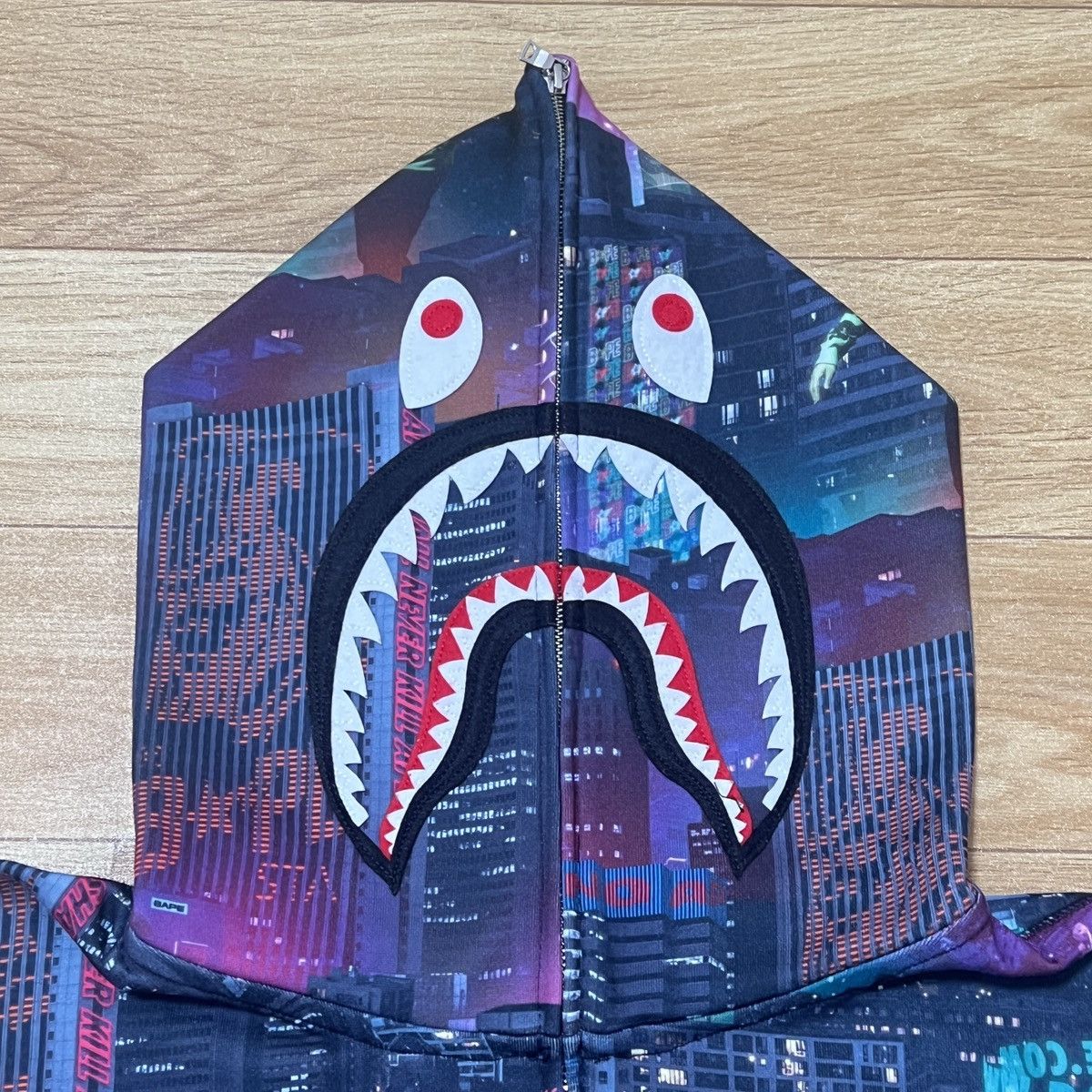 Bape 💥 Bape Tokyo Night View Shark Zip Up Hoodie💥 Size US XXL / EU 58 / 5 - 5 Thumbnail