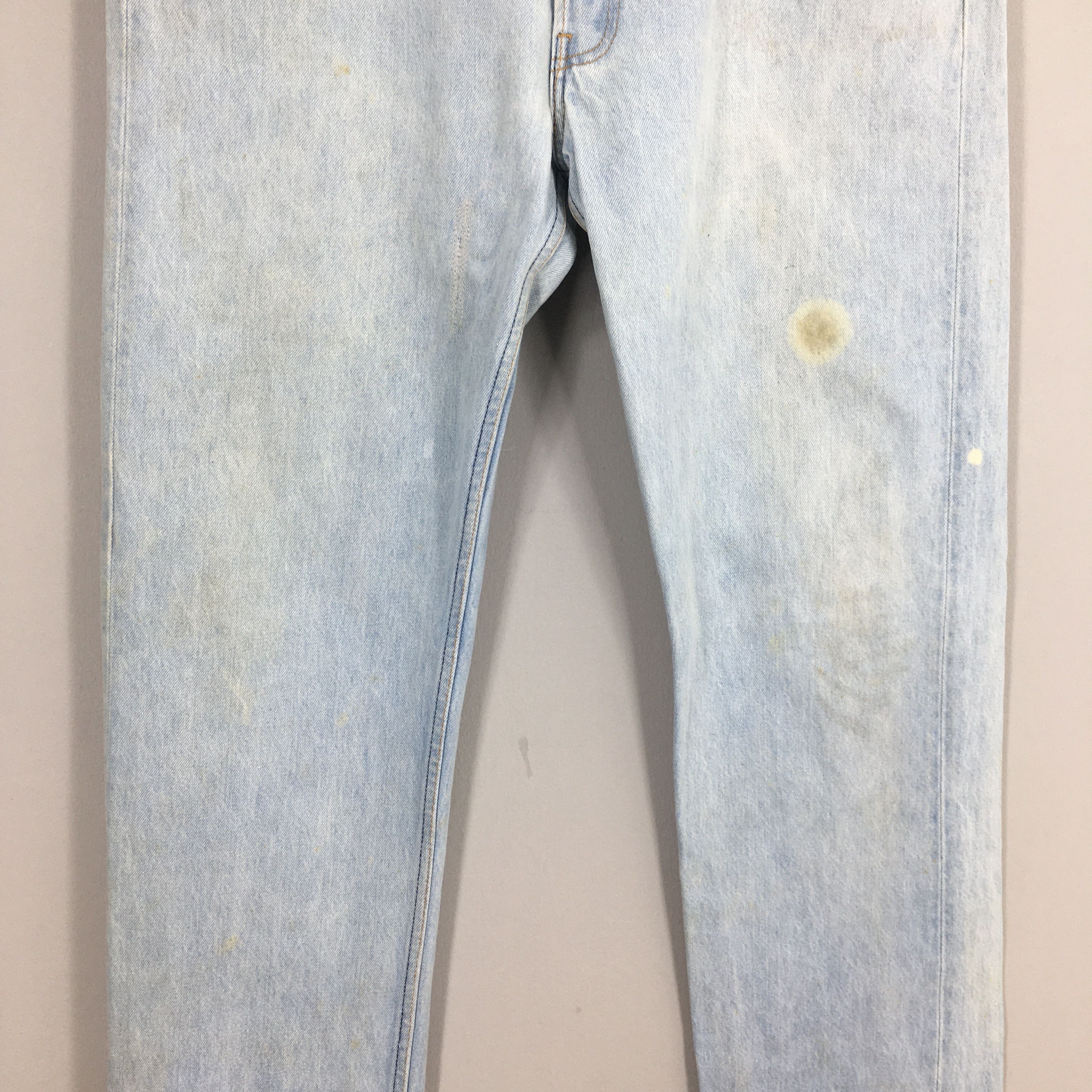 Levi's Size 38x35.5 Vintage 90s Levi's 501 Faded Blue Jeans Size US 30 / EU 46 - 3 Thumbnail