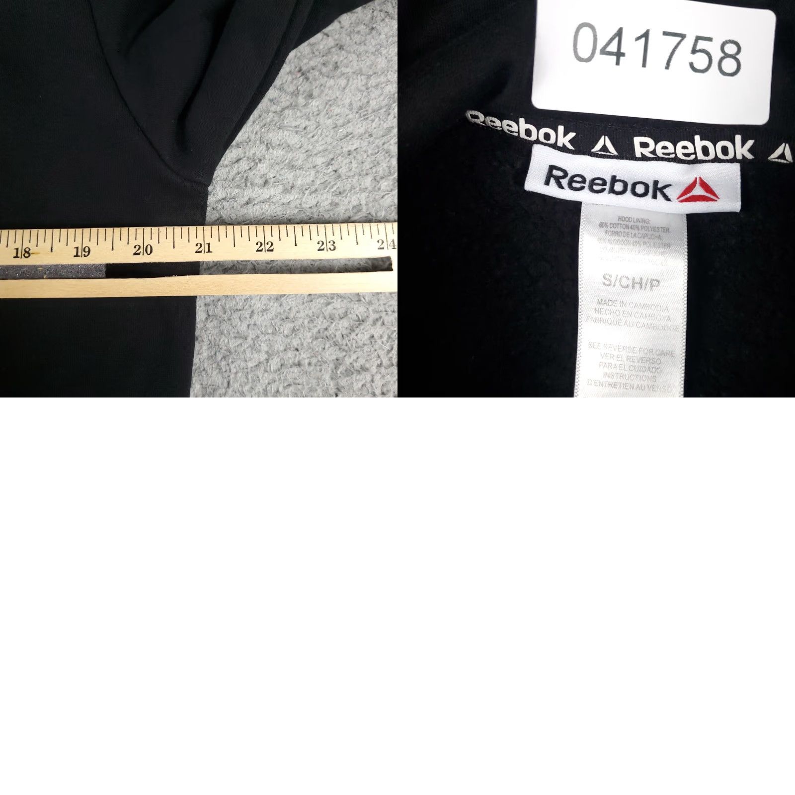 Reebok VINTAGE Reebok Hoodie Pullover Mens Small Black Casual Sports Performance All Seasons Size US S / EU 44-46 / 1 - 8 Thumbnail