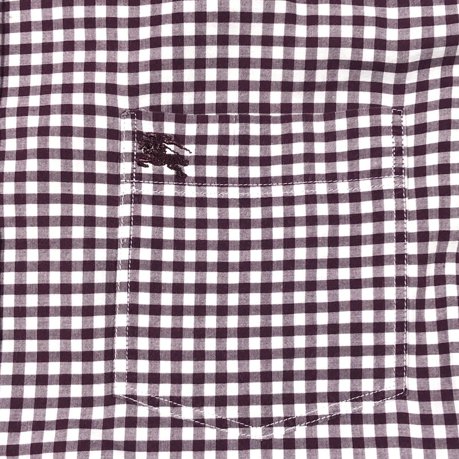Burberry Burberry Brit White Maroon Plaid Long Sleeve Shirt Large Size US L / EU 52-54 / 3 - 3 Thumbnail