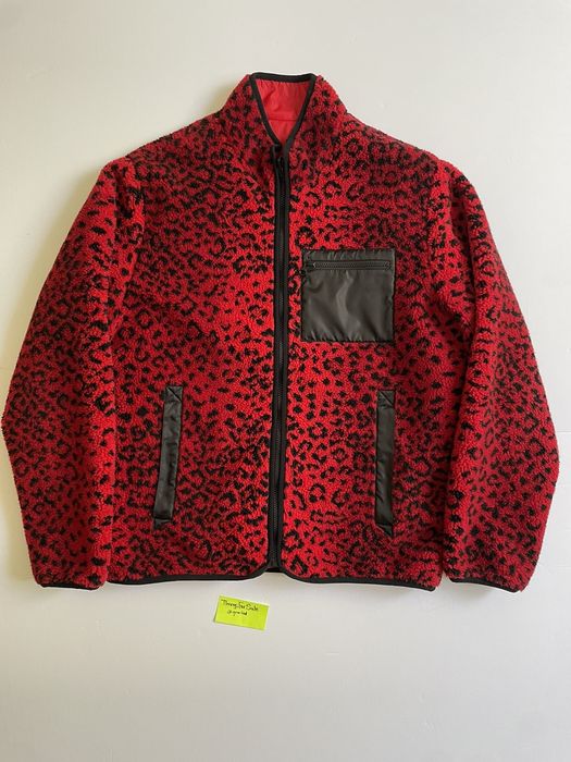 Supreme STEAL Supreme Leopard Fleece Reversible Jacket size