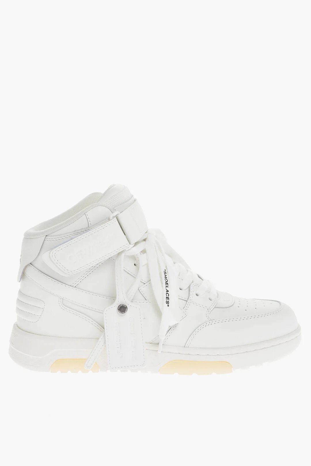 Off-White og1mm0426 Leather High-Top Sneakers in White Size US 6 / EU 39 - 1 Thumbnail