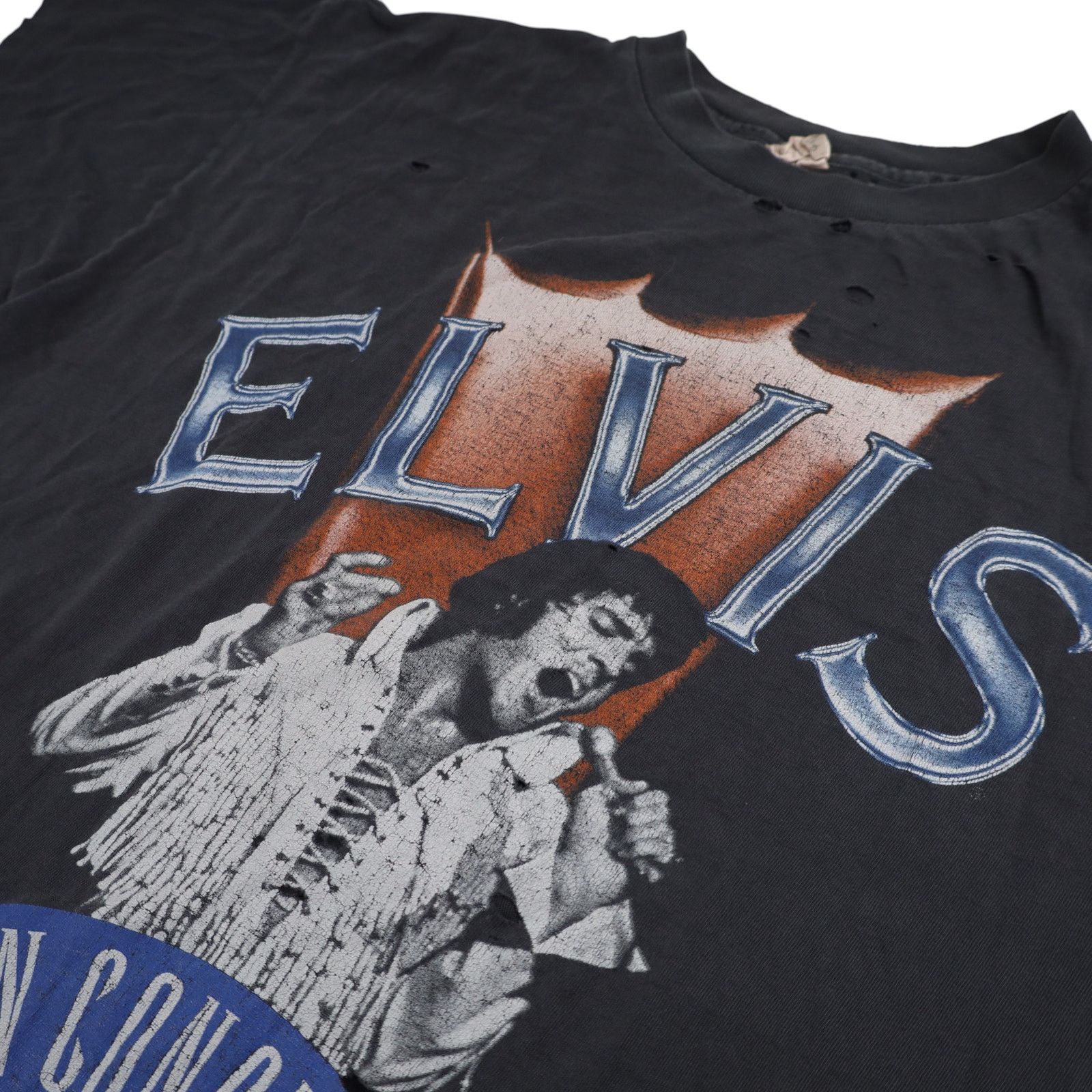 Band Tees × Vintage Distressed Vintage 1997 Elvis in Concert Band Tee Size US L / EU 52-54 / 3 - 4 Thumbnail
