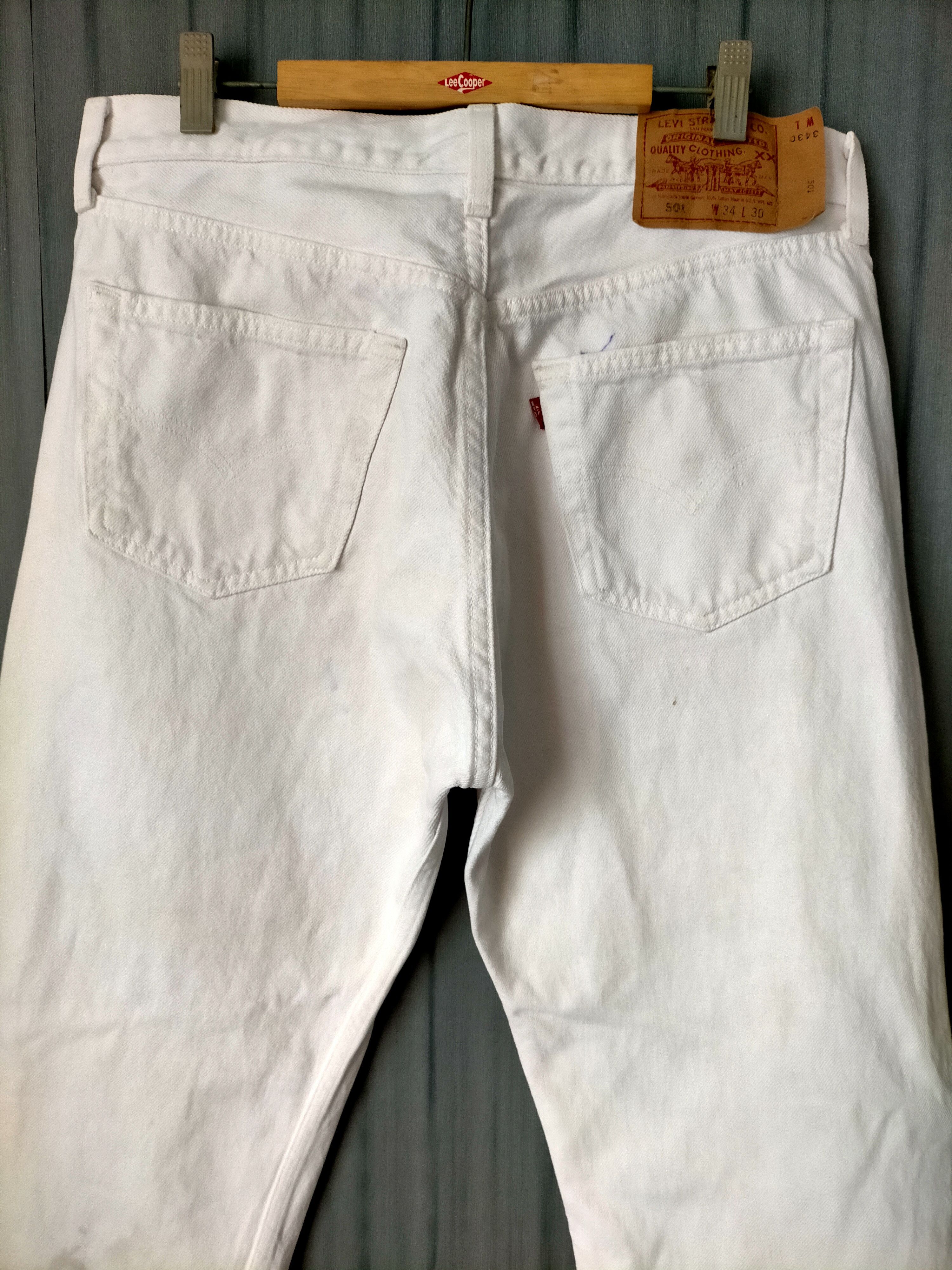 Levi's Vintage Clothing Vintage Levis 501 Usa Button Fly White Jeans Size US 33 - 10 Thumbnail