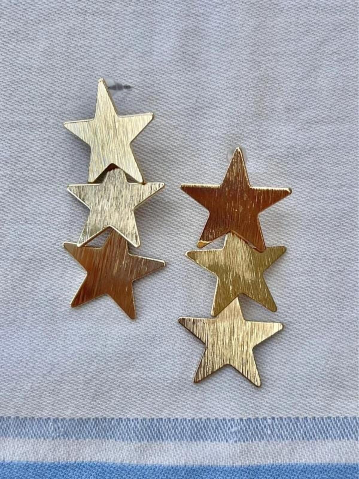 Other Gold plated star dangle drop earrings Size ONE SIZE - 2 Thumbnail