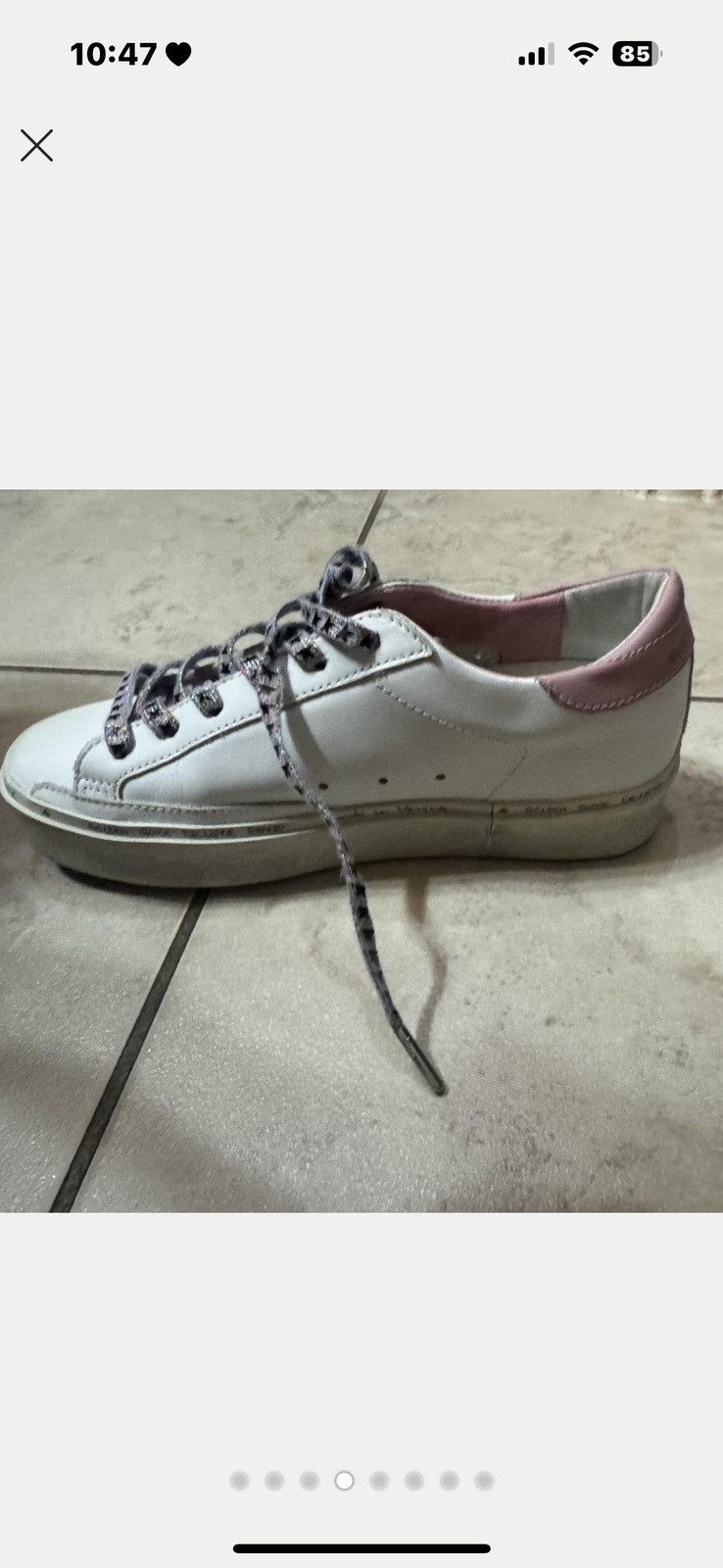 Golden Goose Hi Star in white leather with pink suede star Size US 8 / IT 38 - 3 Thumbnail