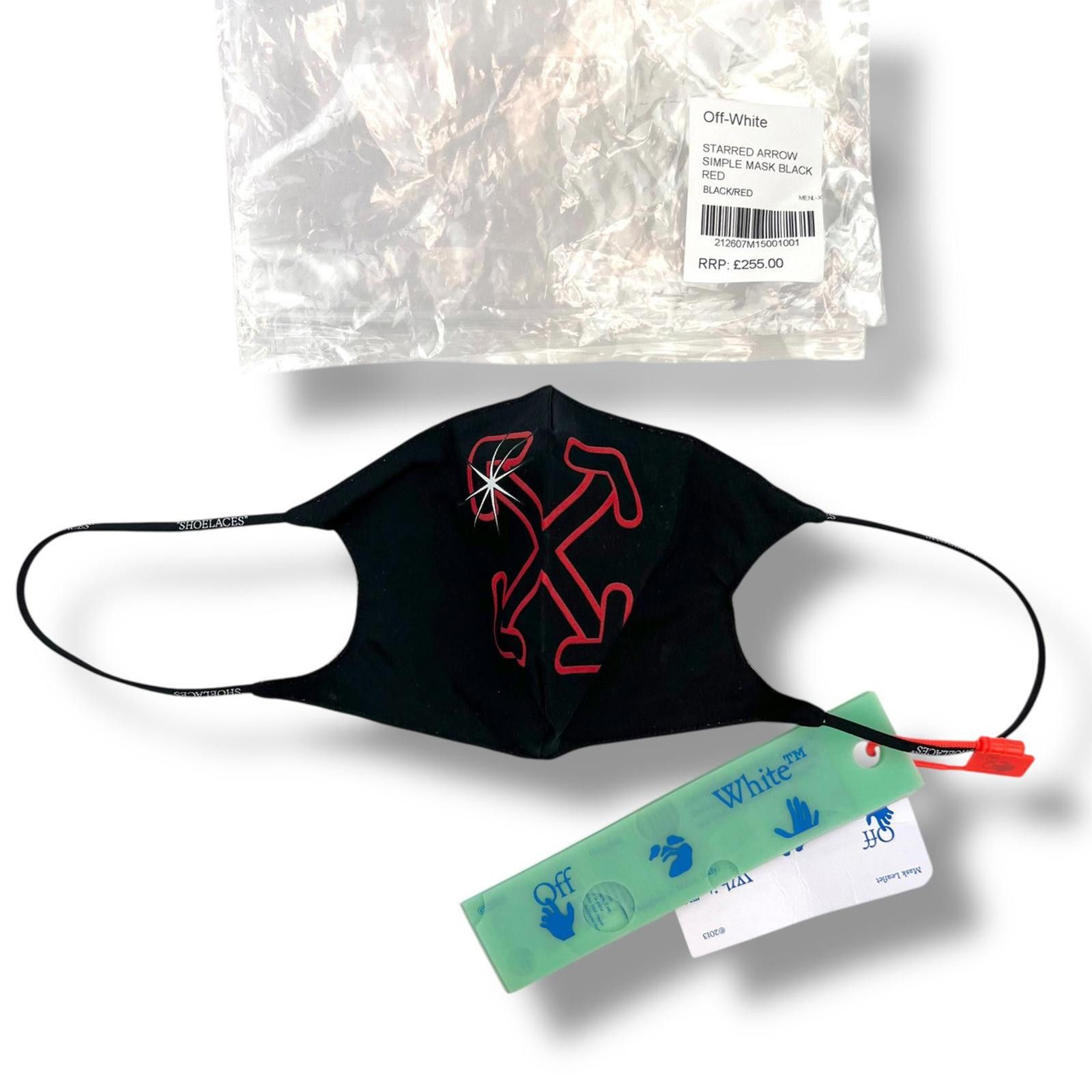 Off-White Off-White Starred Arrows Face Mask Black Red Size ONE SIZE - 1 Thumbnail