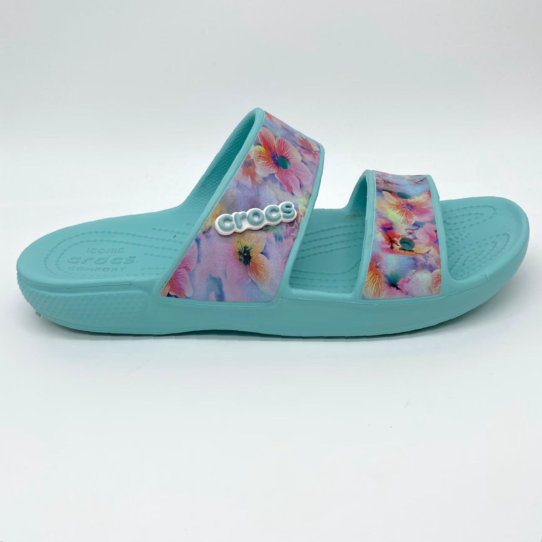 Crocs Crocs Dream Slip Ons Womens Sandal Slip On Two Strap Blue Floral Pattern Open Toe Casual Slide Size US 12 / IT 42 - 4 Thumbnail
