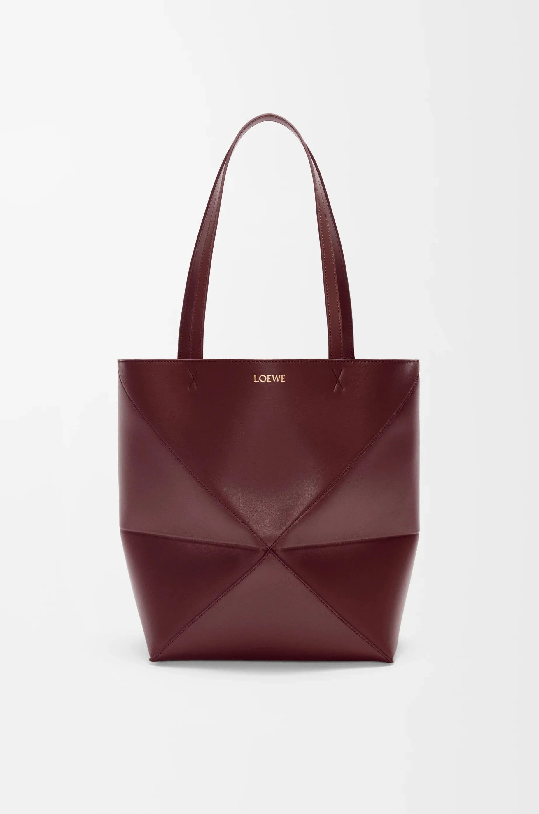 Loewe o1in1g0426 Size: OS/ Puzzle Fold Mini Tote Bag Dark Burgundy Size ONE SIZE - 1 Thumbnail