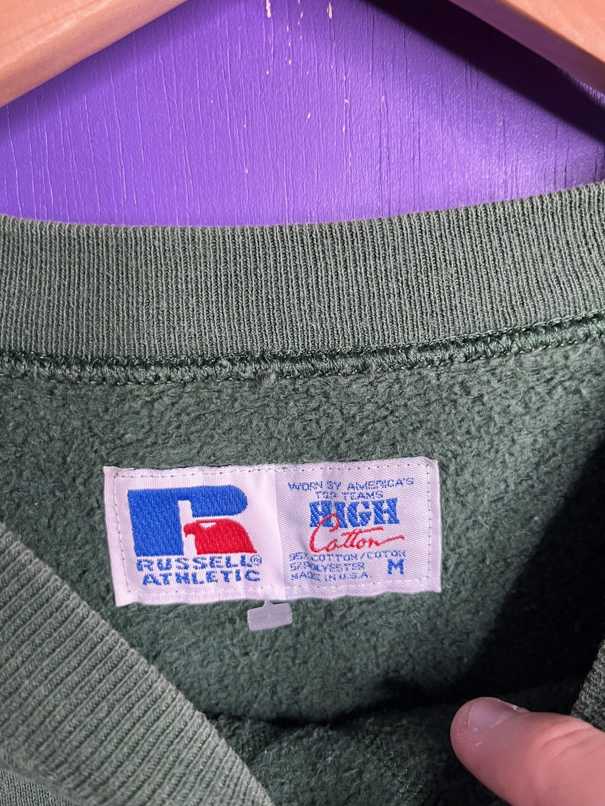 Russell Athletic × Vintage Vintage 90s Russell athletic green blank crewneck Size US M / EU 48-50 / 2 - 4 Thumbnail