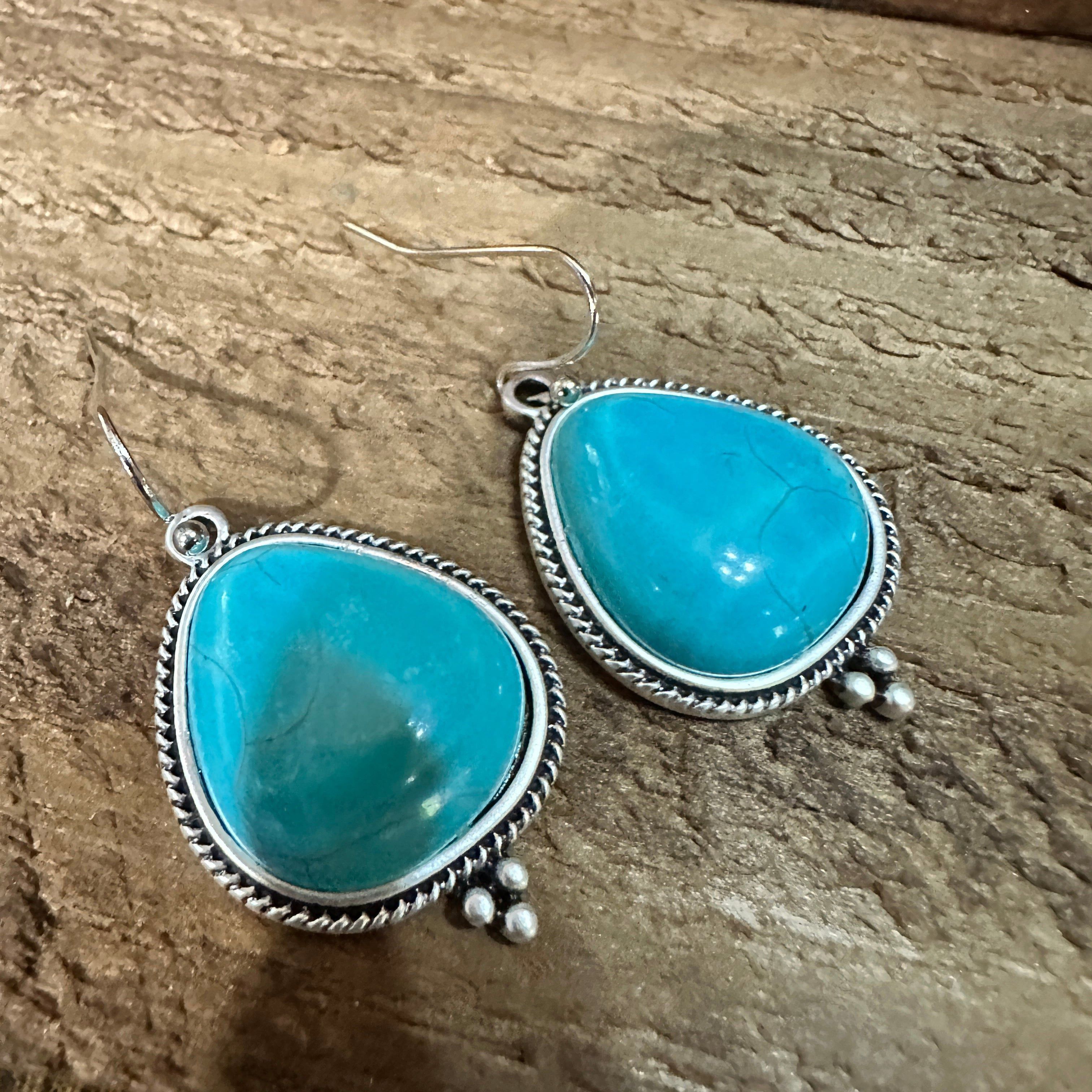 Other Turquoise Earrings - Elegant Natural Stone Design, Boho Nava Size ONE SIZE - 5 Thumbnail