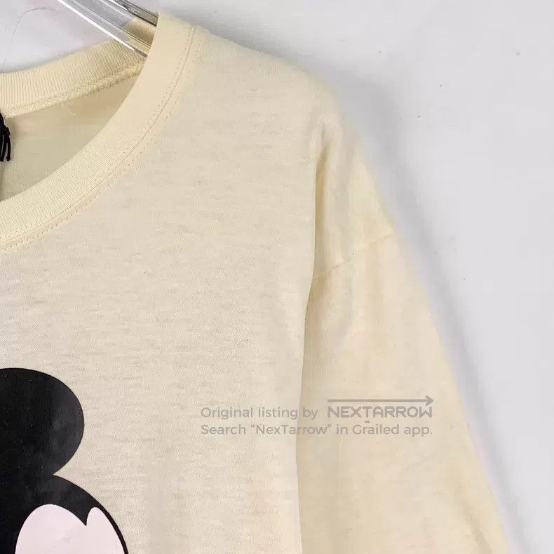 Gucci Gucci Beige Mickey Mouse logo letter print cotton round-ne Size XS / US 0-2 / IT 36-38 - 3 Thumbnail