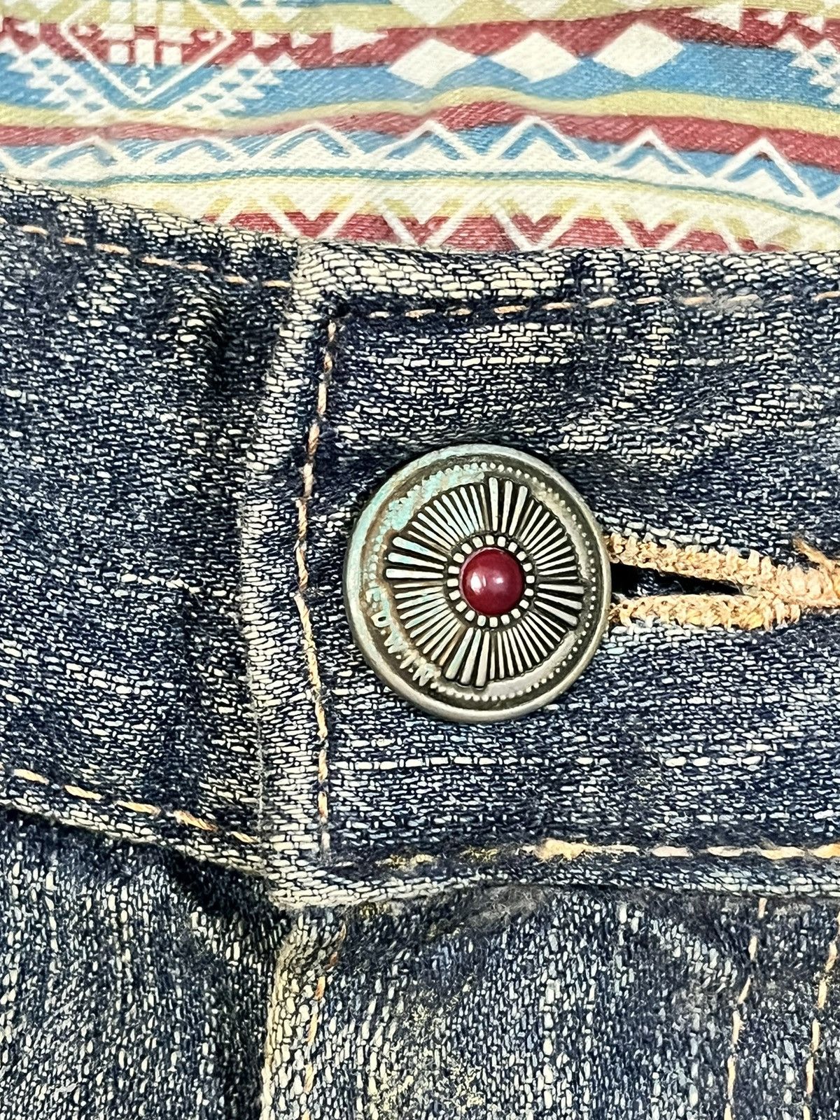 Beauty Beast × Edition Japan × Edwin Vintage Edwin XV Mudwash Grunge Buckle Belt Denim Size US 33 - 8 Thumbnail