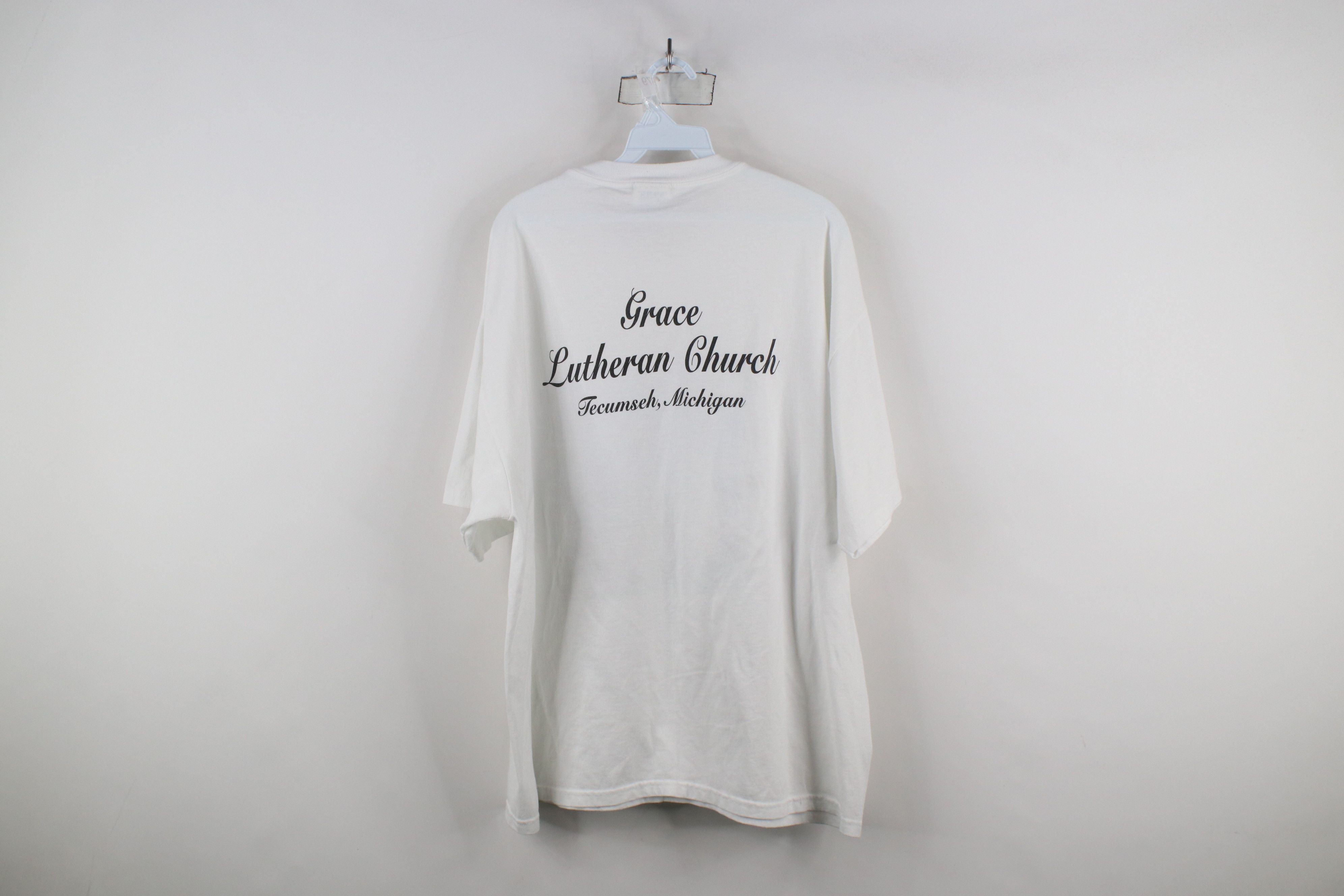 Vintage Vintage 90s Christianity Calvary Short Sleeve T-Shirt White Size US XL / EU 56 / 4 - 10 Thumbnail