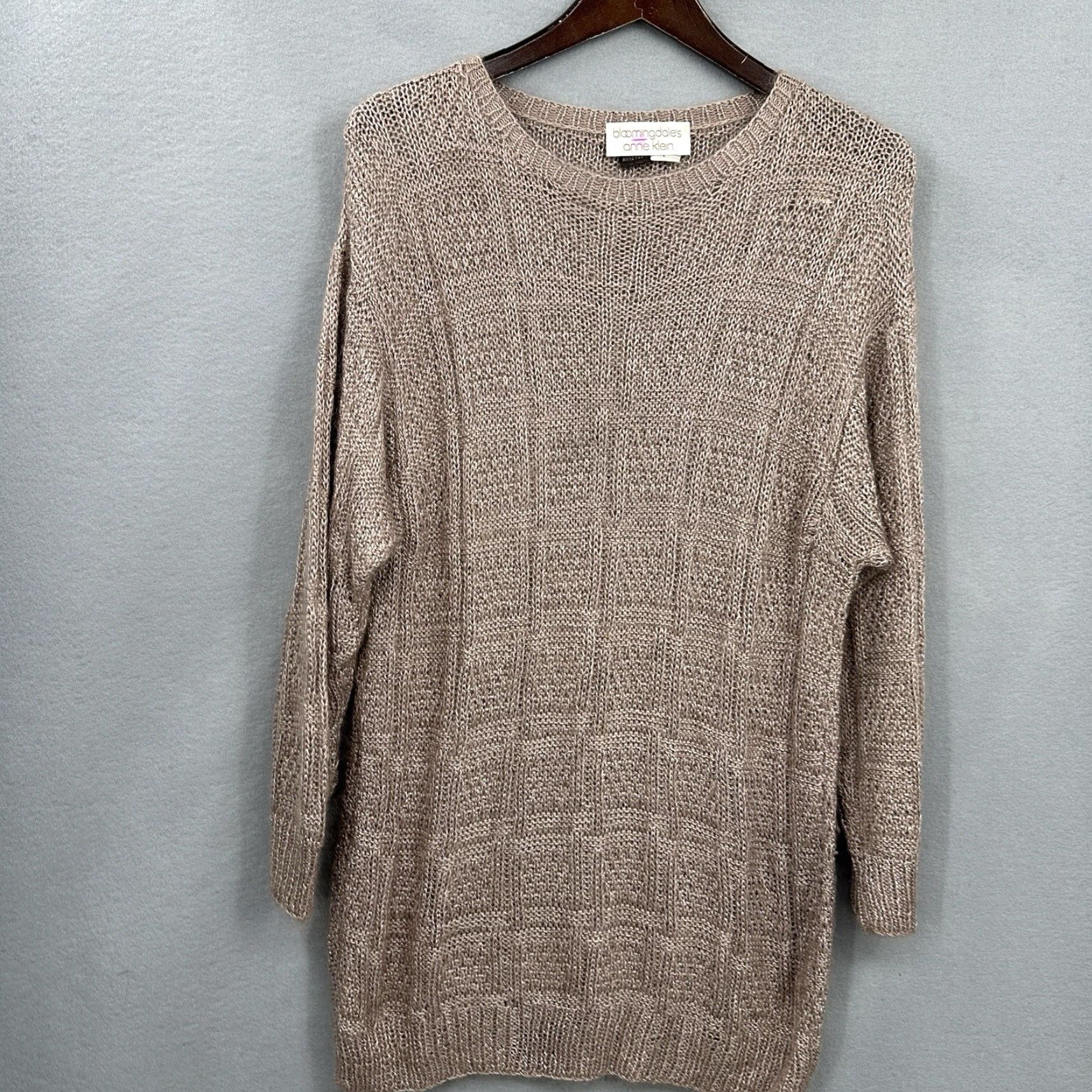 Anne Klein Anne Klein Bloomingdales Sweater Womens L Beige y2k Oversize Mohair Silk Blend Quiet Size L / US 10 / IT 46 - 2 Thumbnail