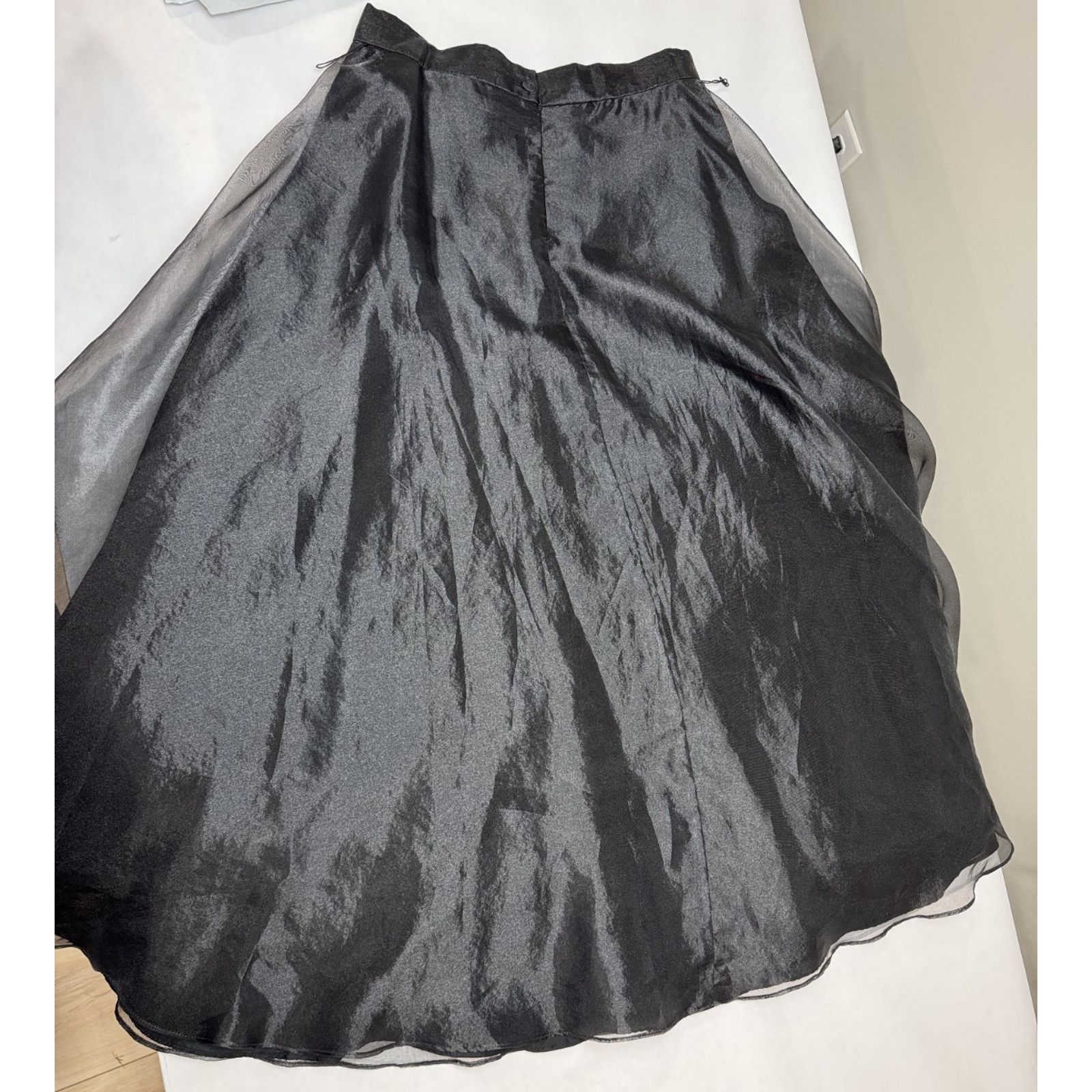 Other Vintage Whimsigoth Maxi Skirt Sheer Black Organza Goth 14 Size 36" / US 14 / IT 50 - 9 Thumbnail