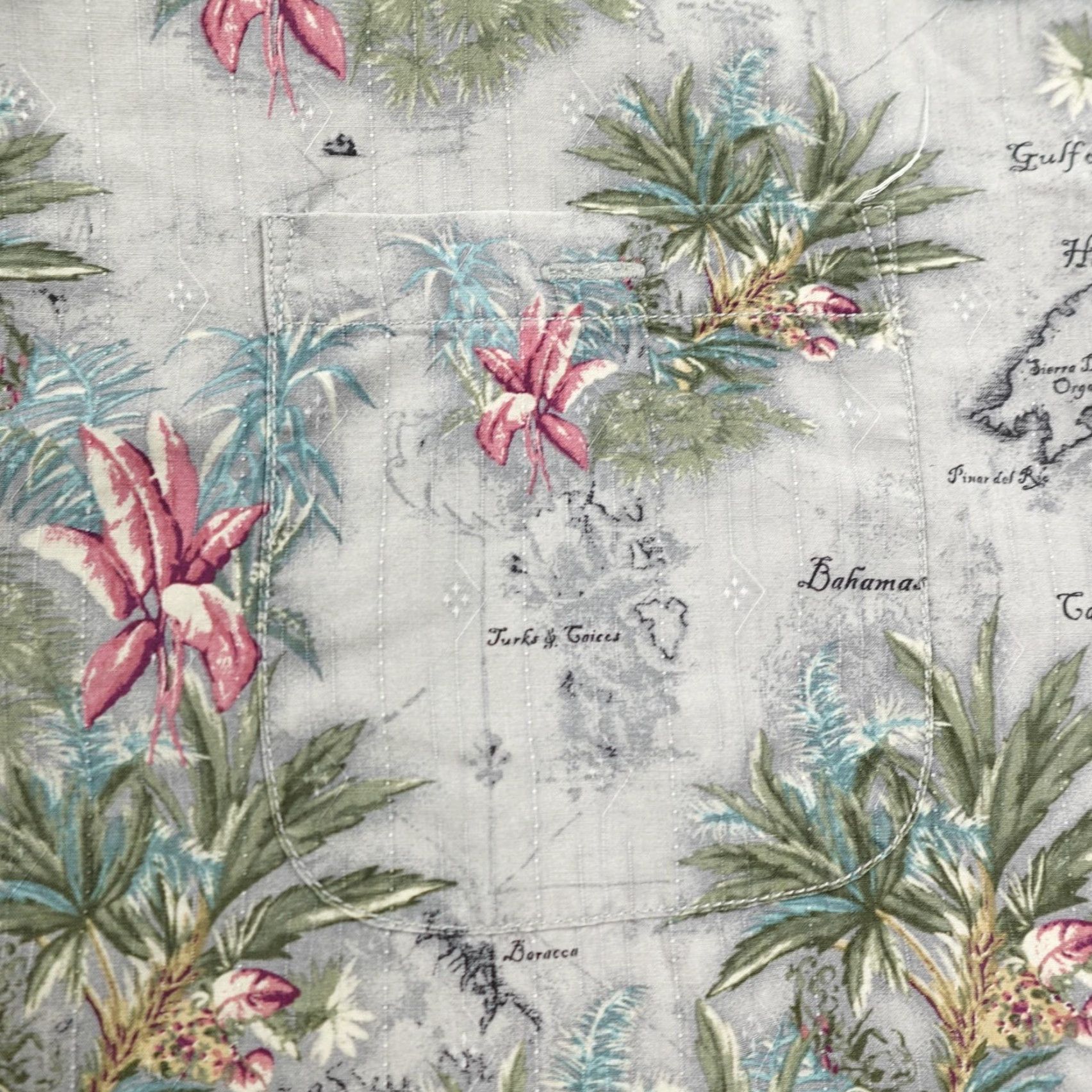 Tommy Bahama VINTAGE Tommy Bahama Shirt Mens 2XL Gray Floral Hawaiian Caribbean Islands Map Aloha Size US XXL / EU 58 / 5 - 3 Thumbnail