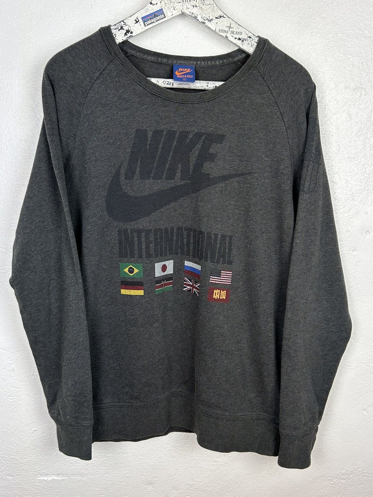 Nike Vintage Nike Track Field International Flags Sweatshirt Crewneck Grailed