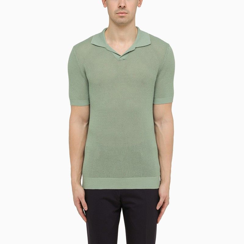 image of Tagliatore Bottle Green Cotton Polo Shirt, Men's (Size Medium)