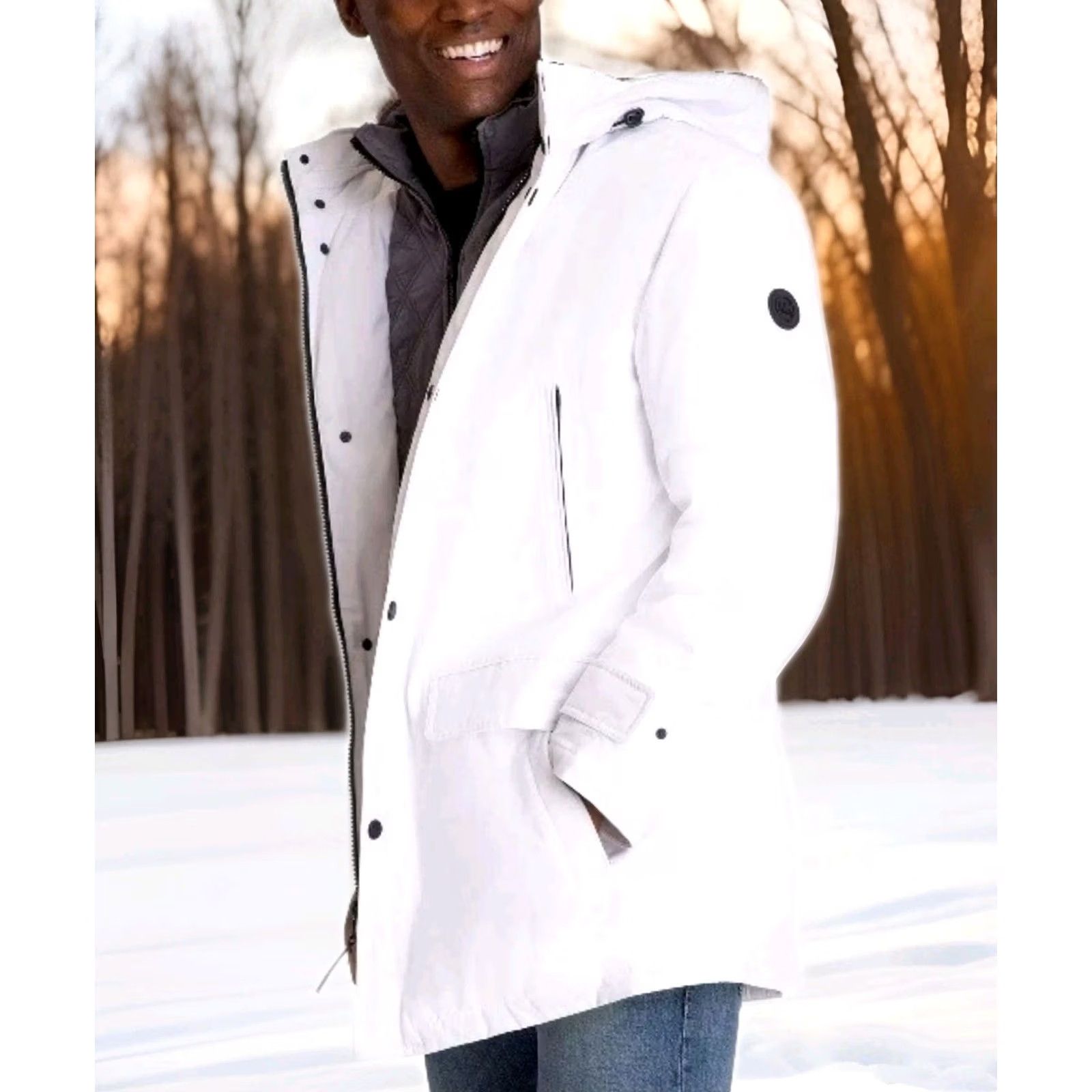 Michael Kors Michael Kors Men's Hooded Bib Snorkel Parka Jacket White Large Size US L / EU 52-54 / 3 - 2 Thumbnail