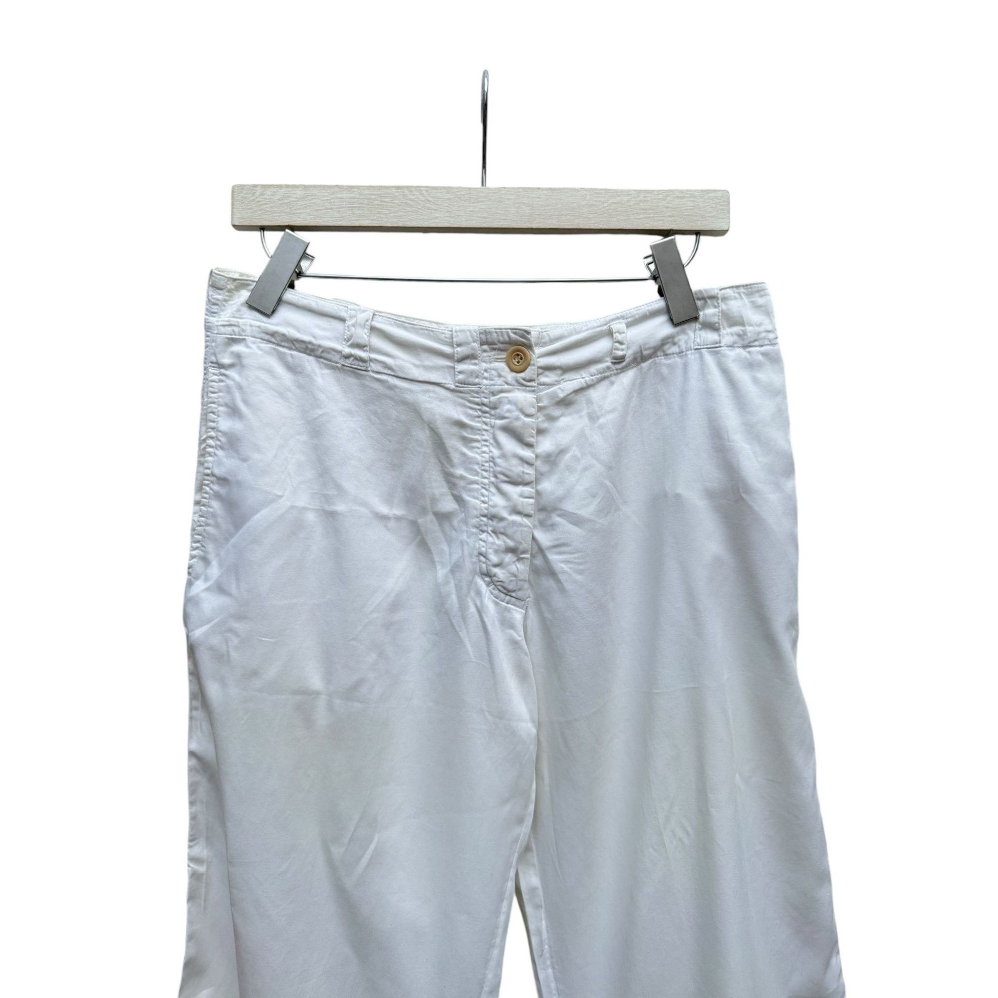 Dries Van Noten White Wide Cotton Pants Size 27" / US 4 / IT 40 - 2 Thumbnail