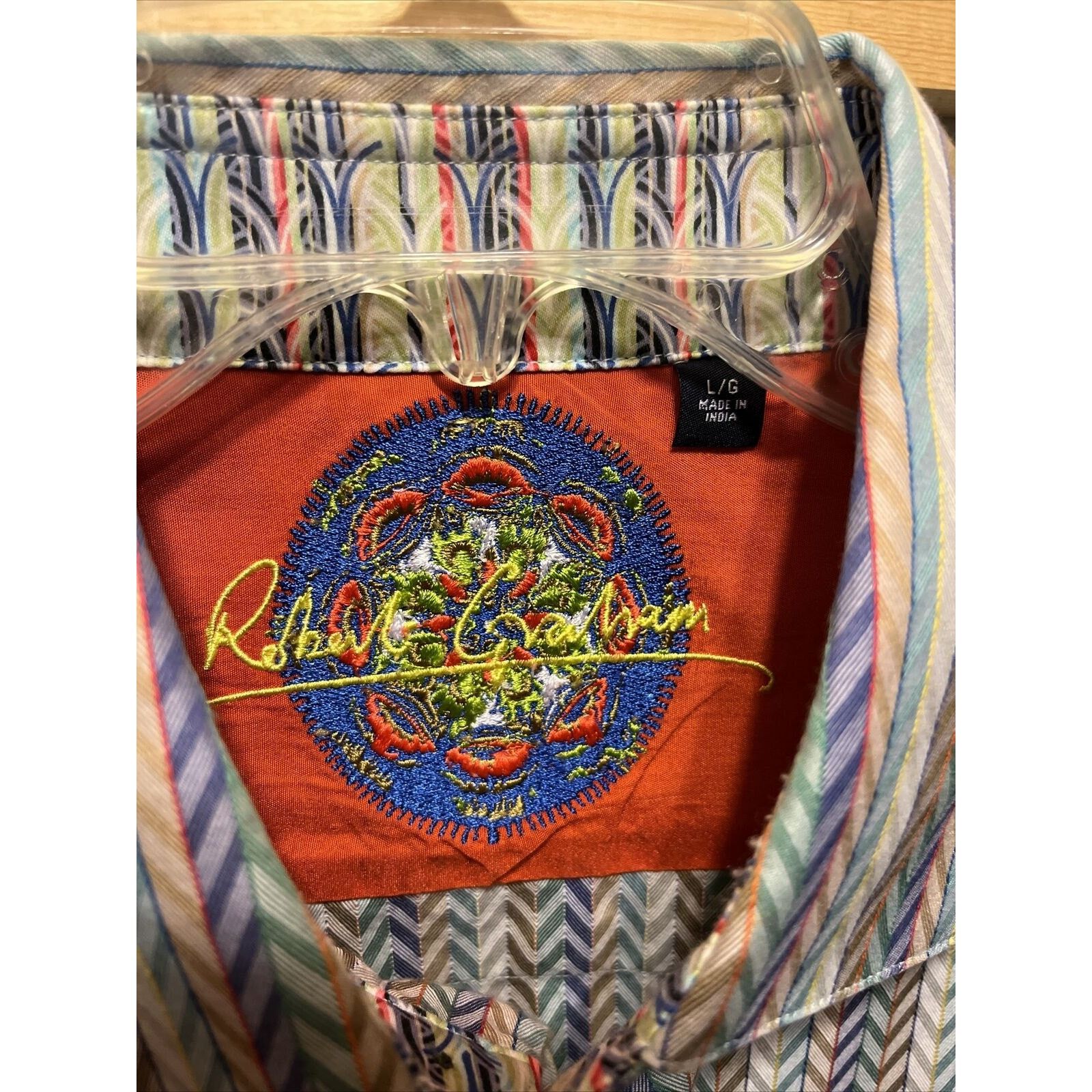 Robert Graham Robert Graham Men L Multicolor Stripe LS Button Cotton Shirt Size US L / EU 52-54 / 3 - 3 Thumbnail