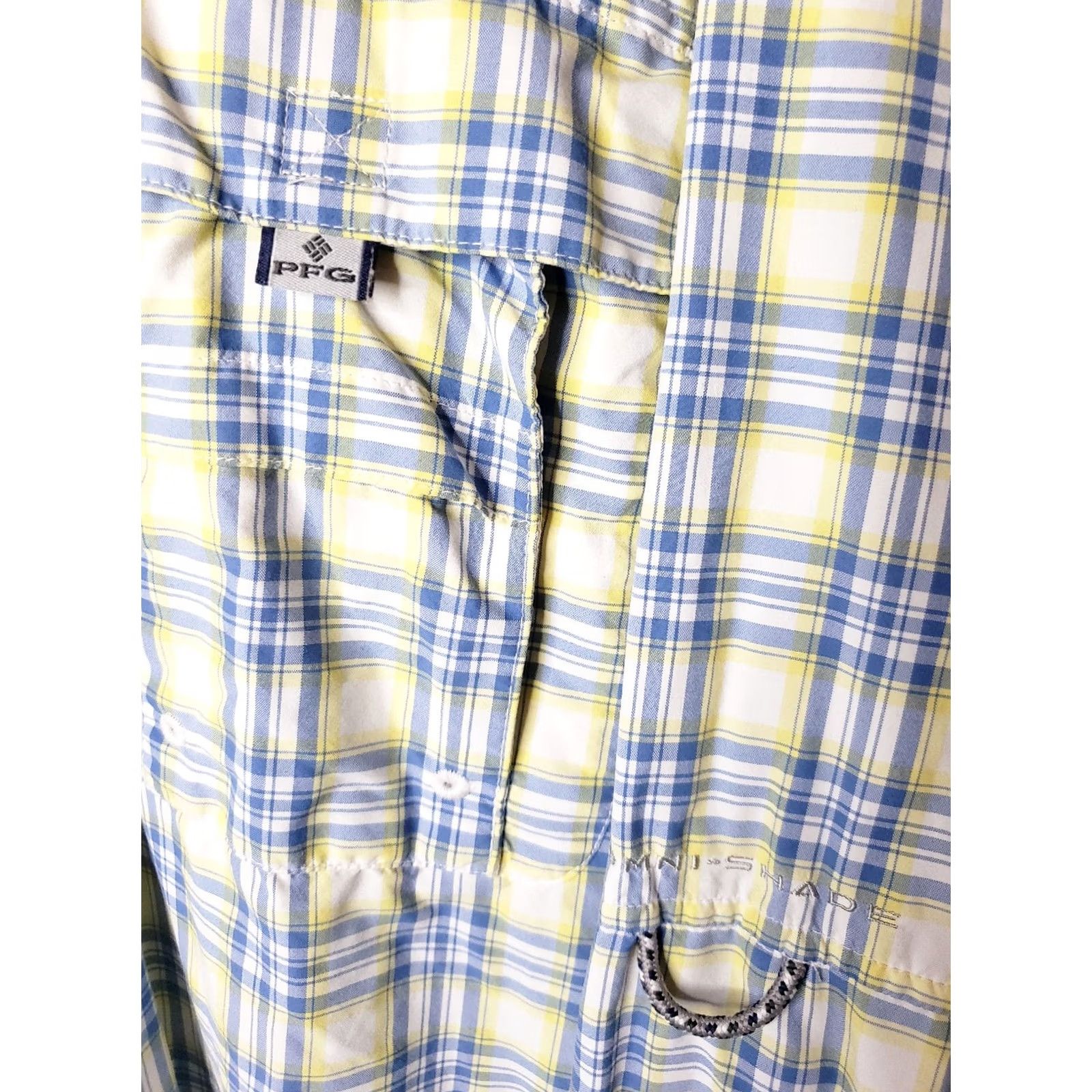 Vintage VINTAGE COLUMBIA PFG Shirt Mens XL Blue Yellow Plaid Long Sleeve OMNI-SHADE Size US XL / EU 56 / 4 - 5 Thumbnail