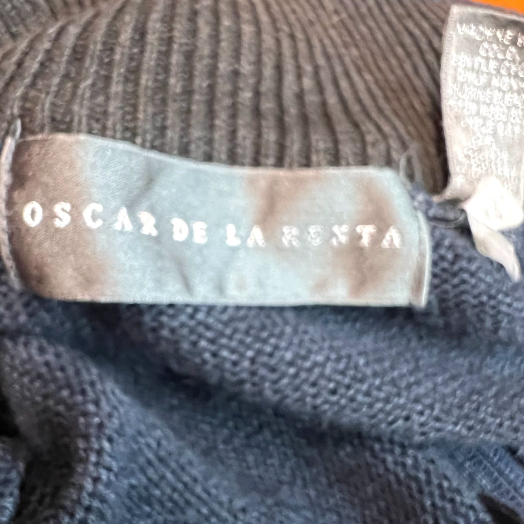 Oscar De La Renta VINTAGE Oscar de la Renta Kitts Twisted Navy Quarter Zip Pullover Mens L Blue 90s Designer Pullover Mens L Blue Size US L / EU 52-54 / 3 - 5 Thumbnail