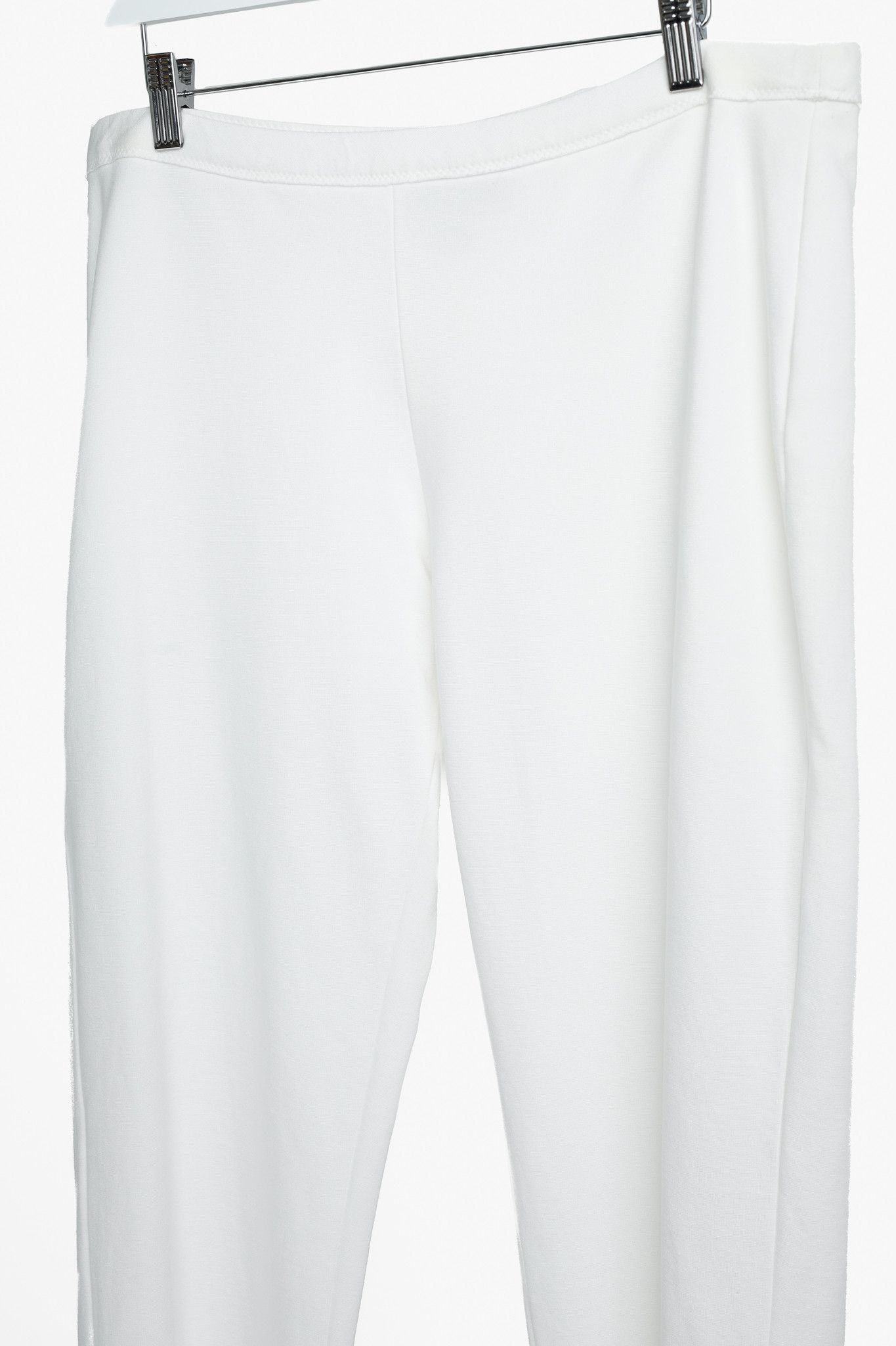 Marie Saint Pierre Marie Saint Pierre White Jersey Cropped Pull-On Pants Size 36" / US 14 / IT 50 - 3 Thumbnail