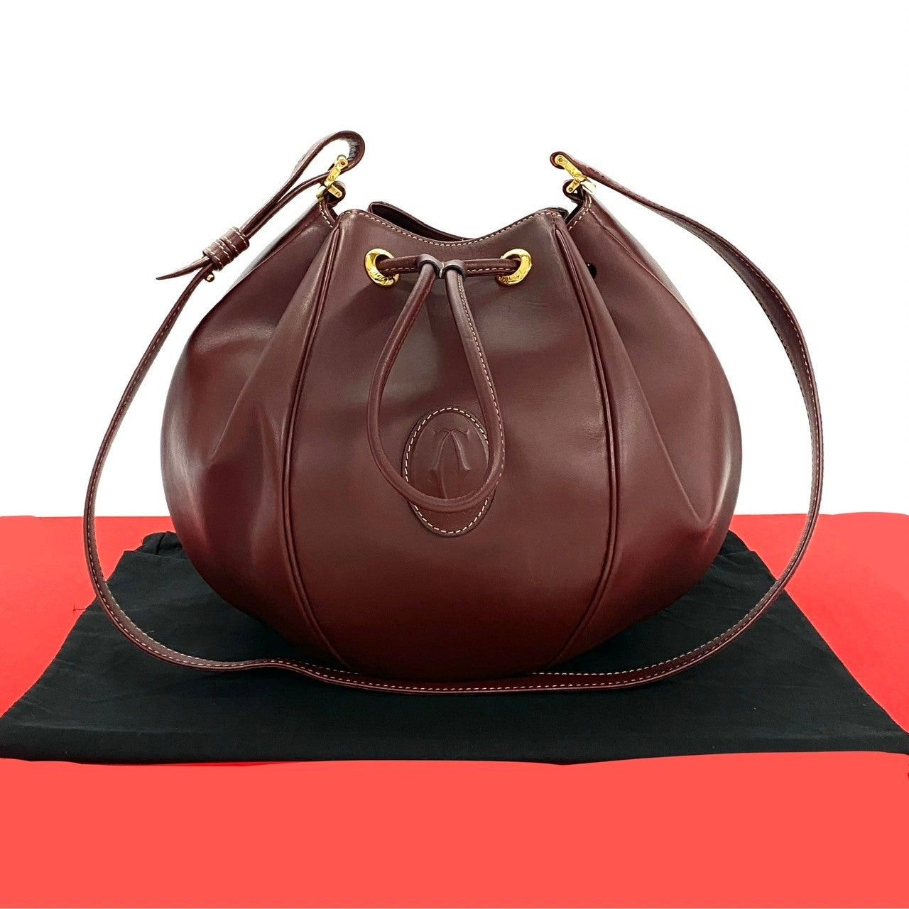 Cartier Shoulder Bag Bordeaux Leather