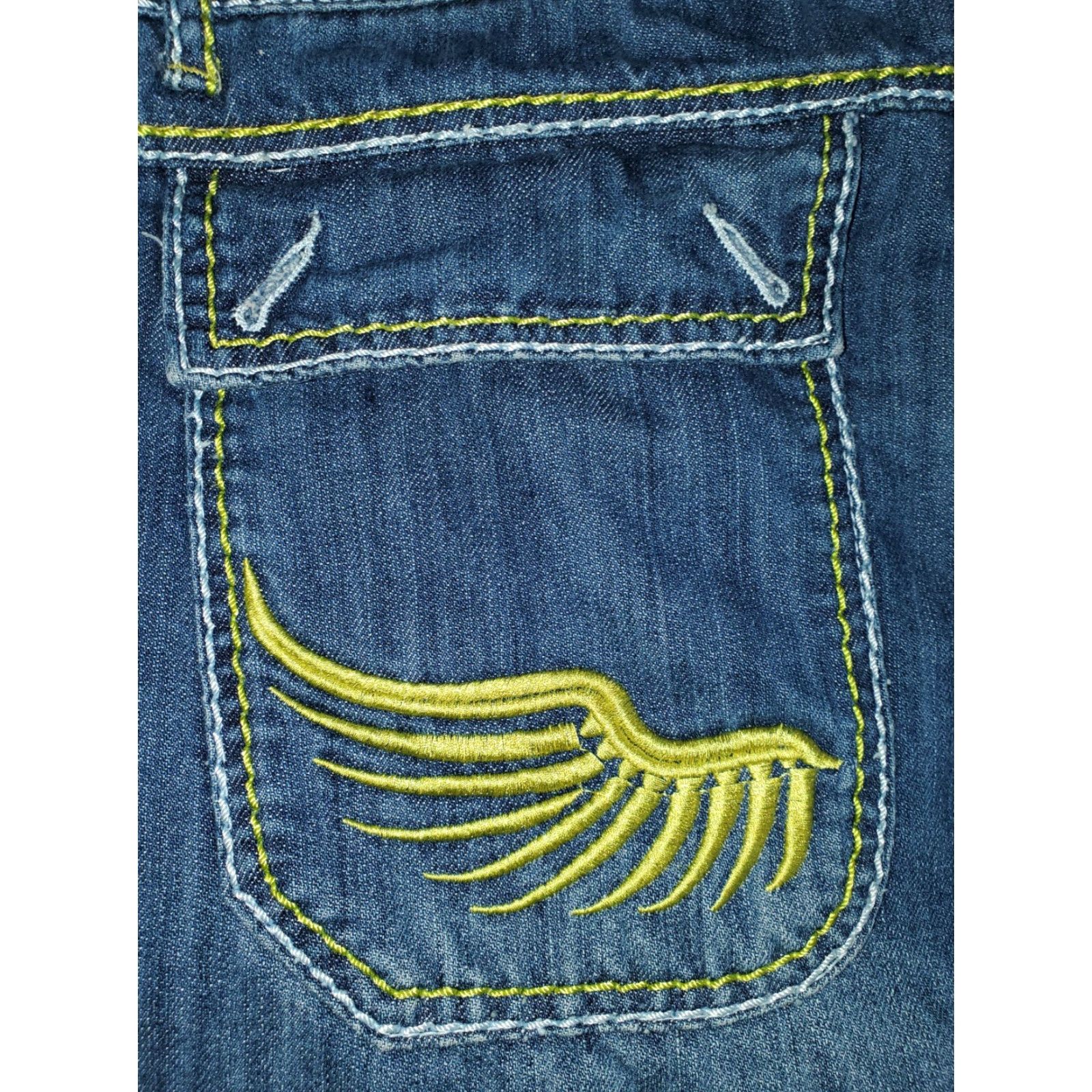 Denime VINTAGE 90s Oversized HANA Denim Jean Shorts Mens 38/16 Blue Denim Embroidered 90s Theme Jeans Short cutoff Size US 38 / EU 54 - 5 Thumbnail