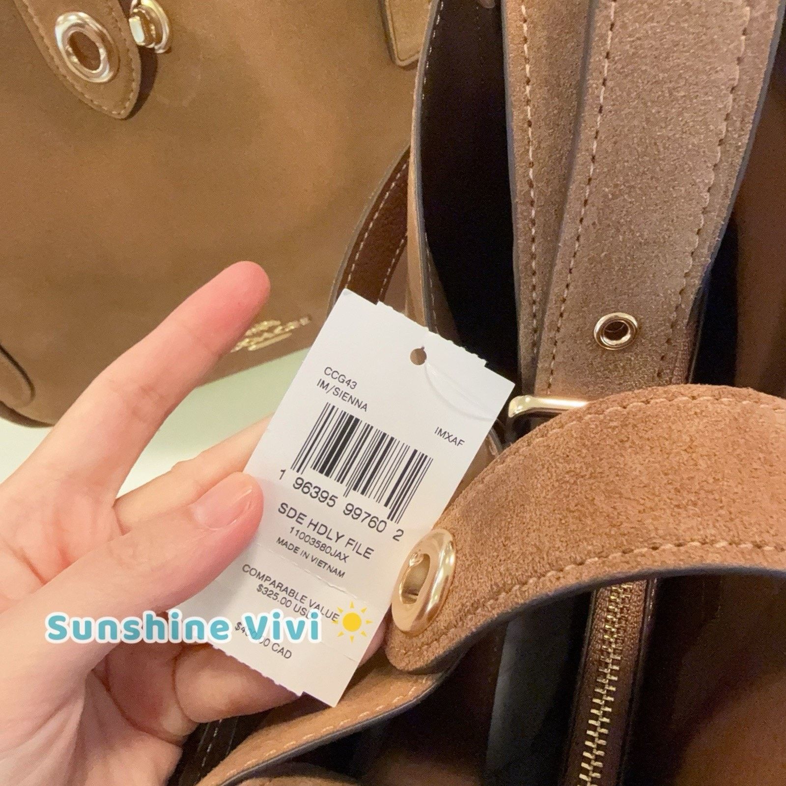 Coach NWT Coach Hadley Convertible Bag CCG43 suede/Gold/Sienna Size ONE SIZE - 5 Thumbnail