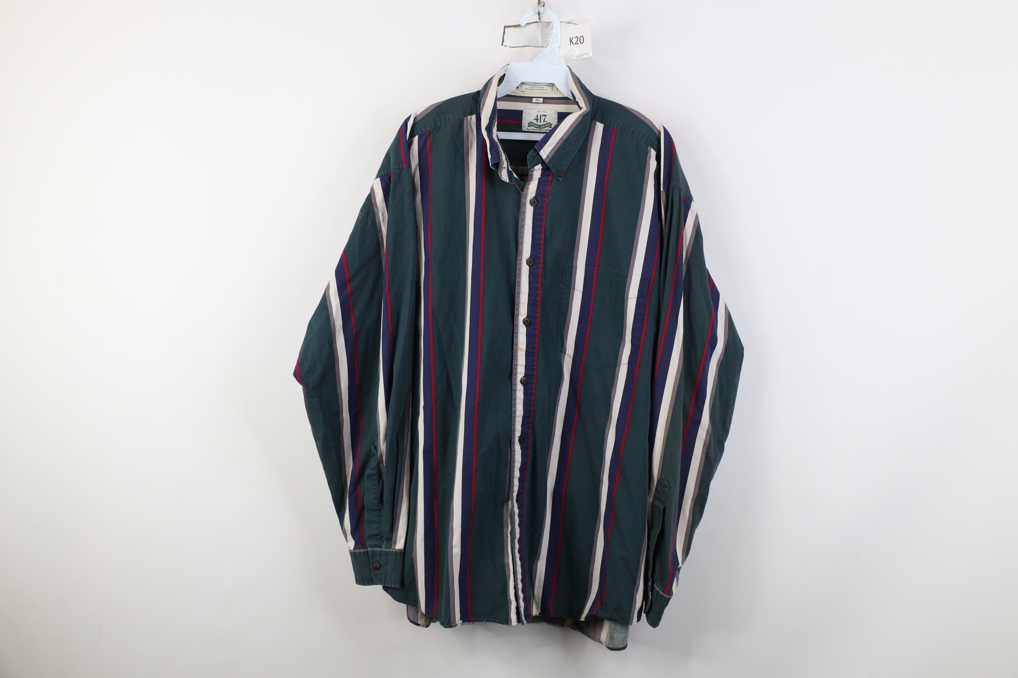 Vintage Vintage 90s Streetwear Block Collared Button Down Shirt Size US XL / EU 56 / 4 - 1 Thumbnail
