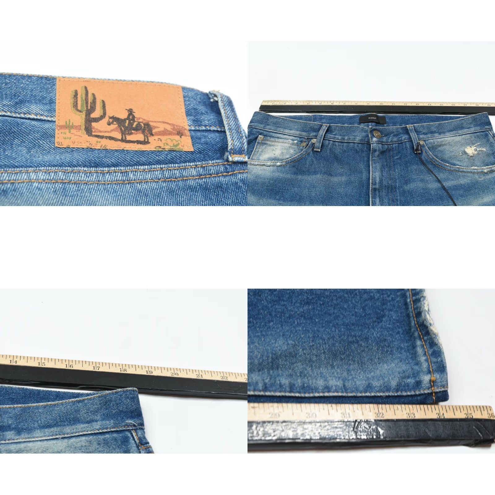 Alanui Alanui Jeans Mens 35 Blue Fad Slim Fit Tapered Leg Cotton Denim Made in Italy Jeans Mens 35 Blue Slim Tapered 5-Pocket Denim Italy Modern Classic Size US 35 - 8 Thumbnail