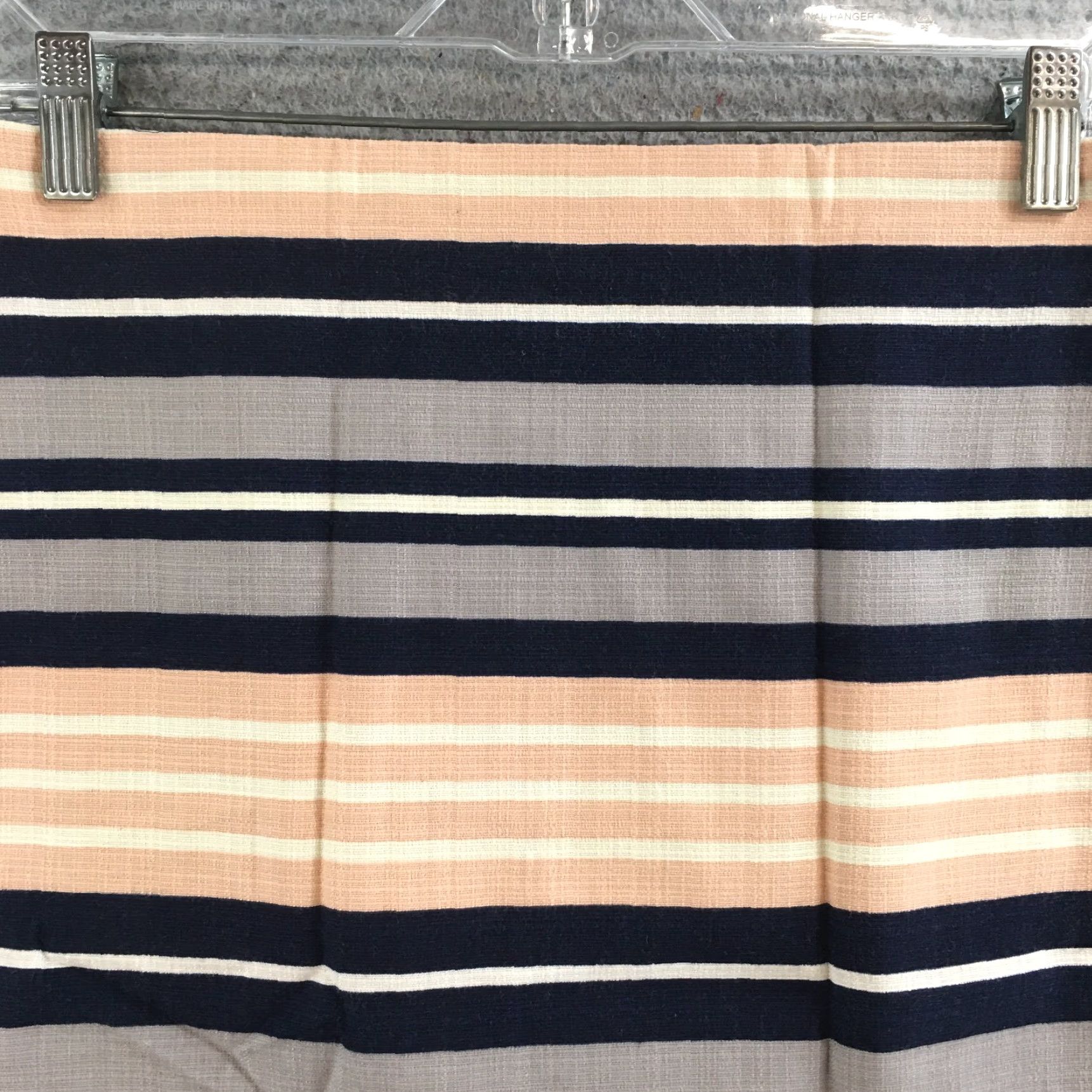 Ann Taylor Ann Taylor Skirt Womens 2 Straight 7 Pencil Cotton Blend Multicolor Striped Knee Length Zipper Lined Casual Business Size 26" / US 2 / IT 38 - 2 Thumbnail