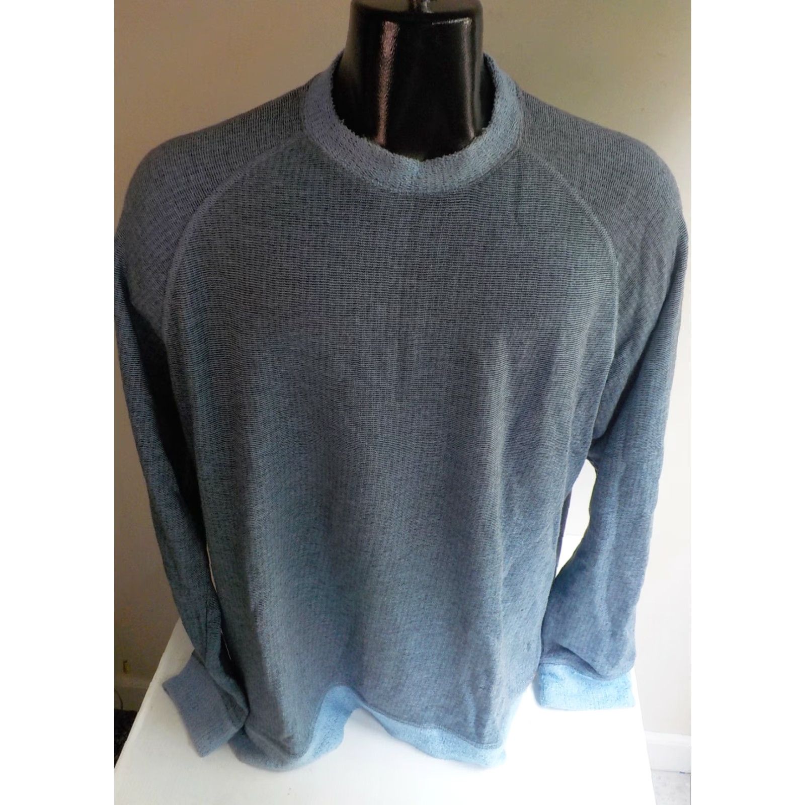 Henson BENSON Long Sleeved Crewneck Pullover Knit Jersey Cotton Blend Blue XL Size US XL / EU 56 / 4 - 2 Thumbnail