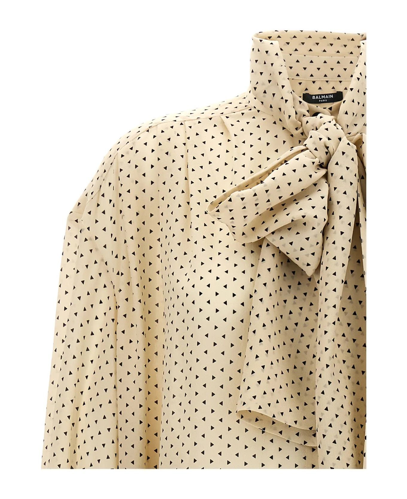 Balmain o1y0625 Patterned Shirt in Beige/Black Size S / US 4 / IT 40 - 3 Thumbnail