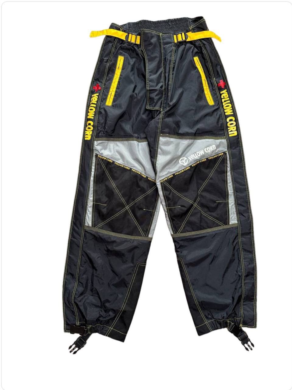 image of Gear For Sports x Ski VTG Yellow Corn Spellout Nylon Ski Pants in Black, Men's (Size 34)