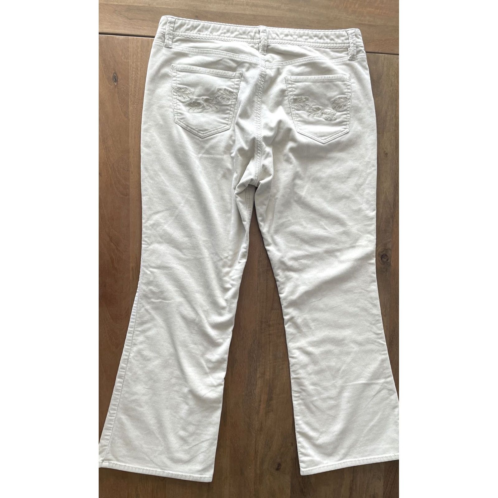 Eddie Bauer VINTAGE Eddie Bauer Flared Corduroy Pants Women's 12P 33x28 Ivory Curvy Retro Y2K Pant Girls? Size 34" / US 12 / IT 48 - 2 Thumbnail