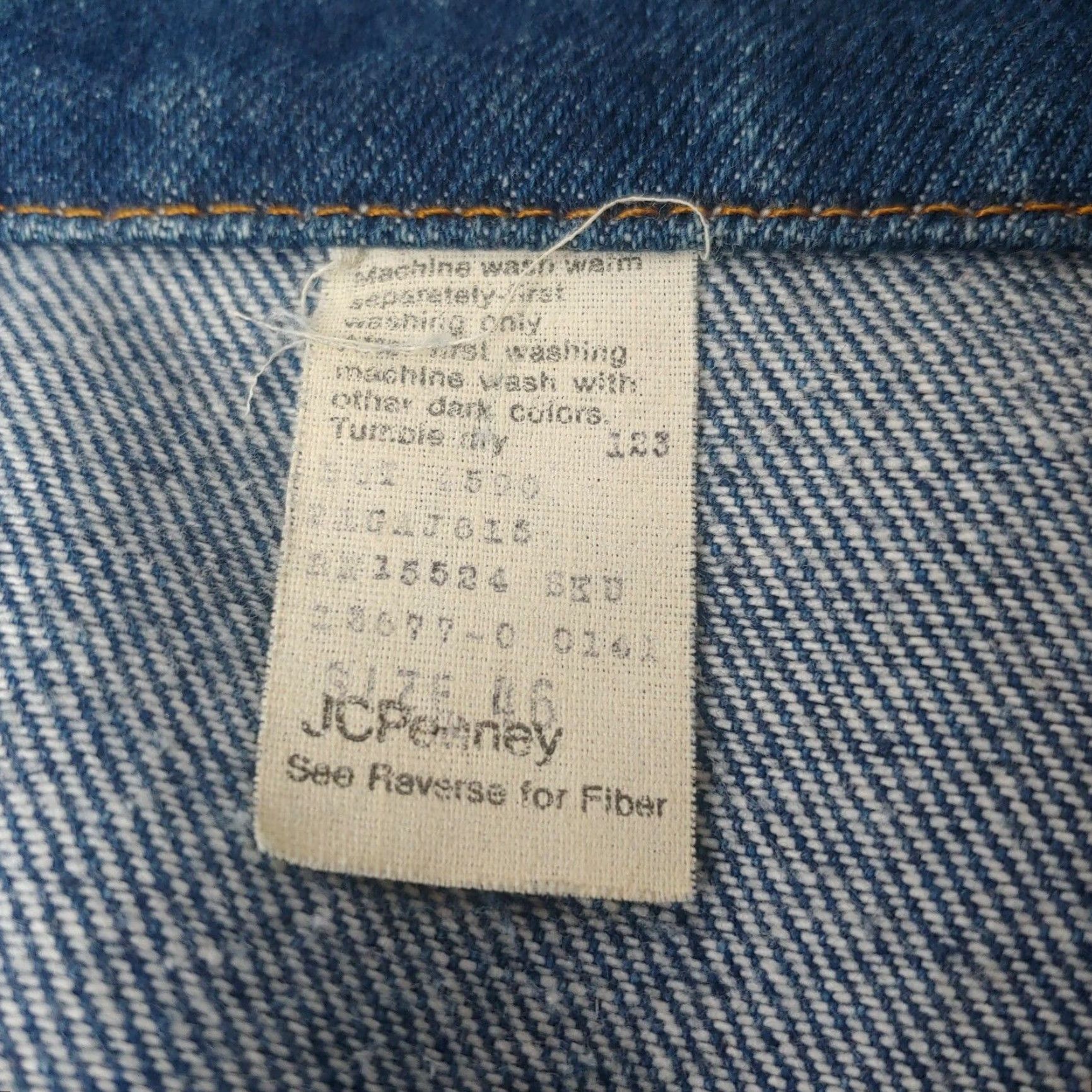 JCPenney VINTAGE JC Penney Denim Jacket Men XL Dark Blue Trucker Western Jeans Coat Pocket Pockets Button Winter Fall Spring Casual Workwear 46~XL Size US 36 / EU 52 - 7 Thumbnail