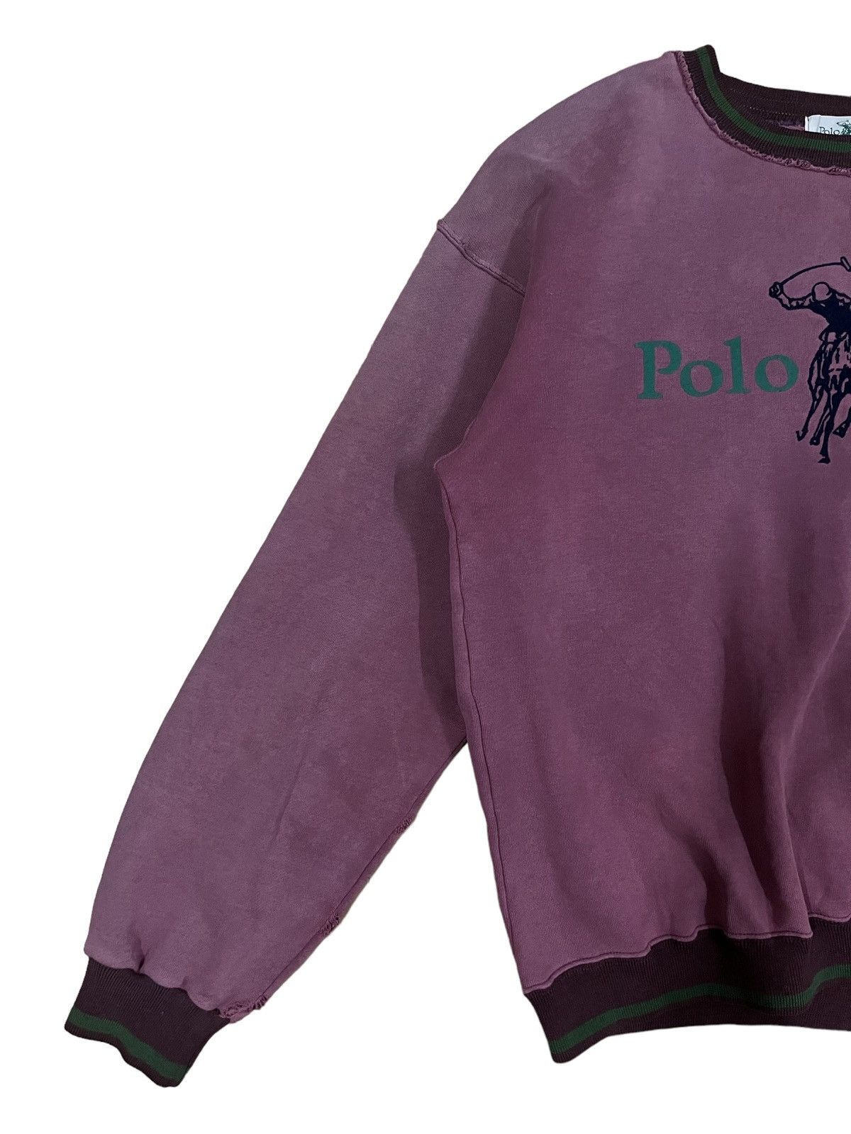 Beverly Hills Polo Club Vintage Trashed Polo Club Big Logo Distressed Ringer Sweater Size US L / EU 52-54 / 3 - 2 Thumbnail